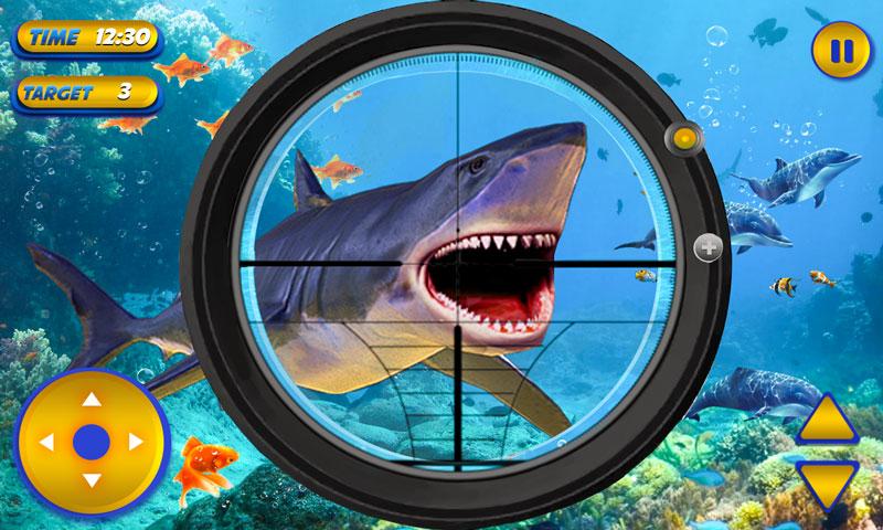 اسکرین شات 2 برنامه Underwater Fishing Shark Games