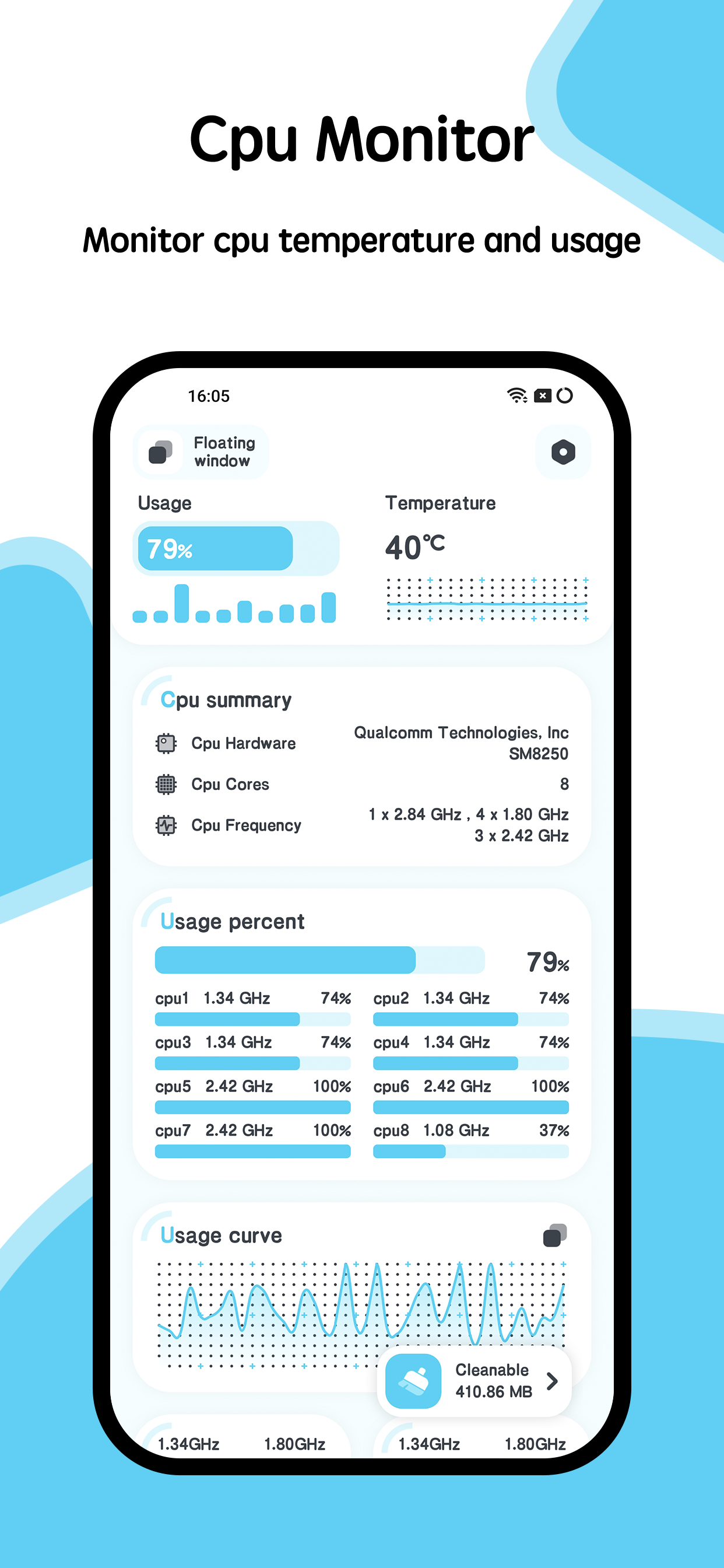 اسکرین شات 4 برنامه CPU Monitor - temperature