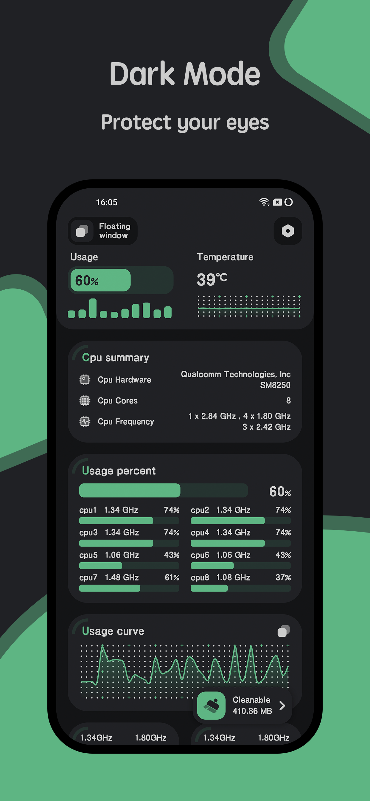 اسکرین شات 2 برنامه CPU Monitor - temperature
