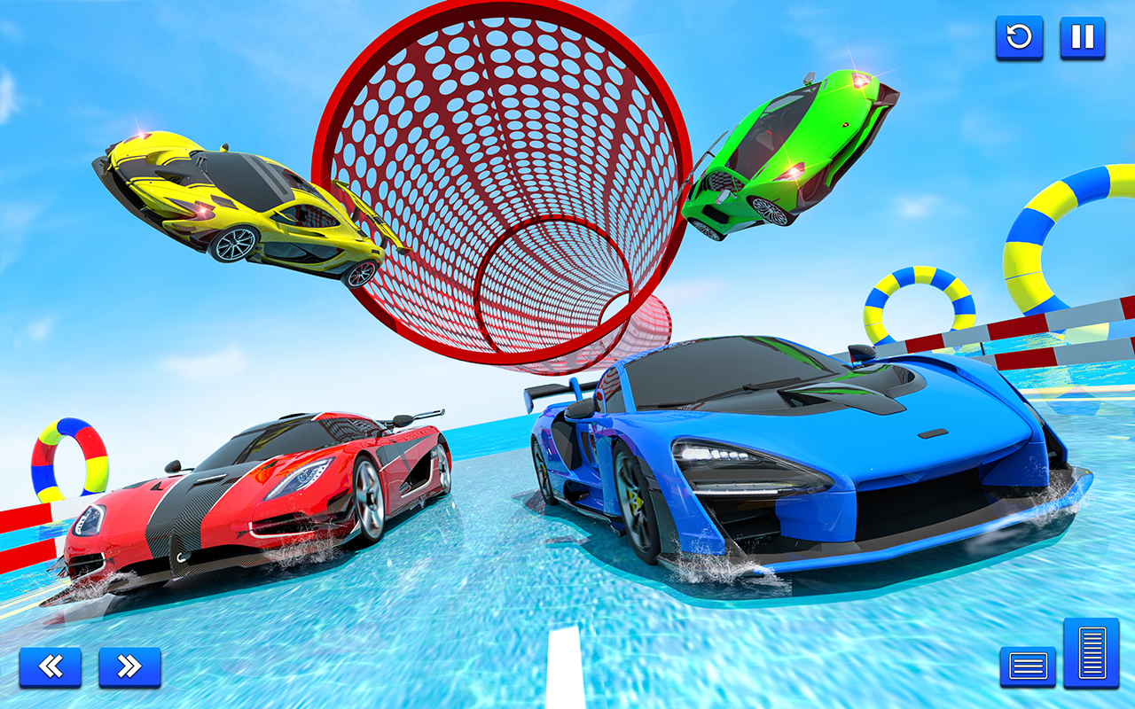 اسکرین شات 2 بازی Water Surfing Car Stunt Games: Car Racing Games