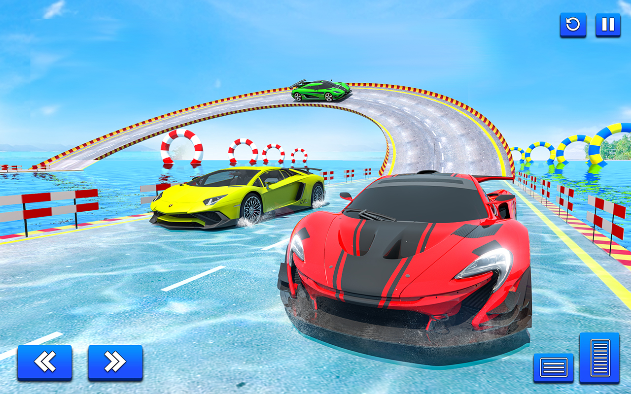 اسکرین شات 1 بازی Water Surfing Car Stunt Games: Car Racing Games