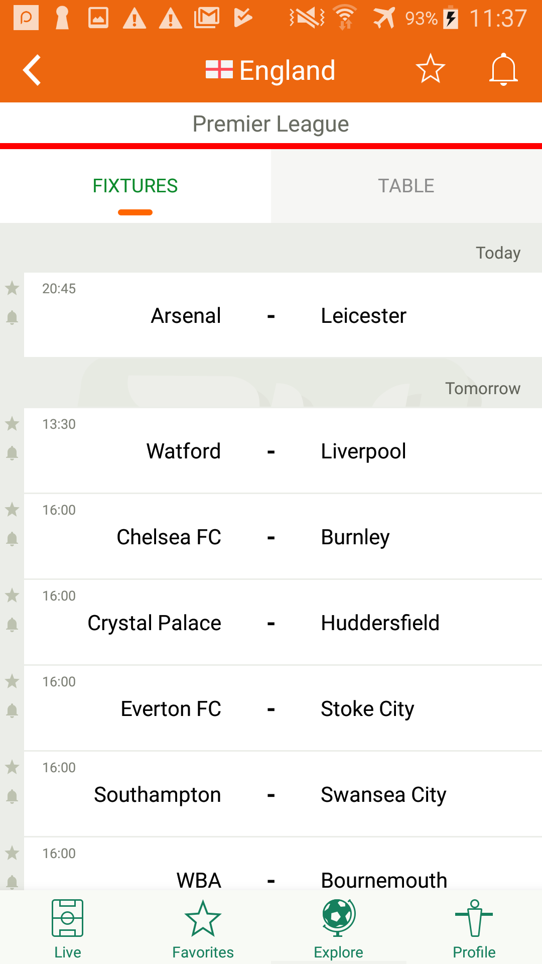 اسکرین شات 5 برنامه Futbol24 soccer livescore app