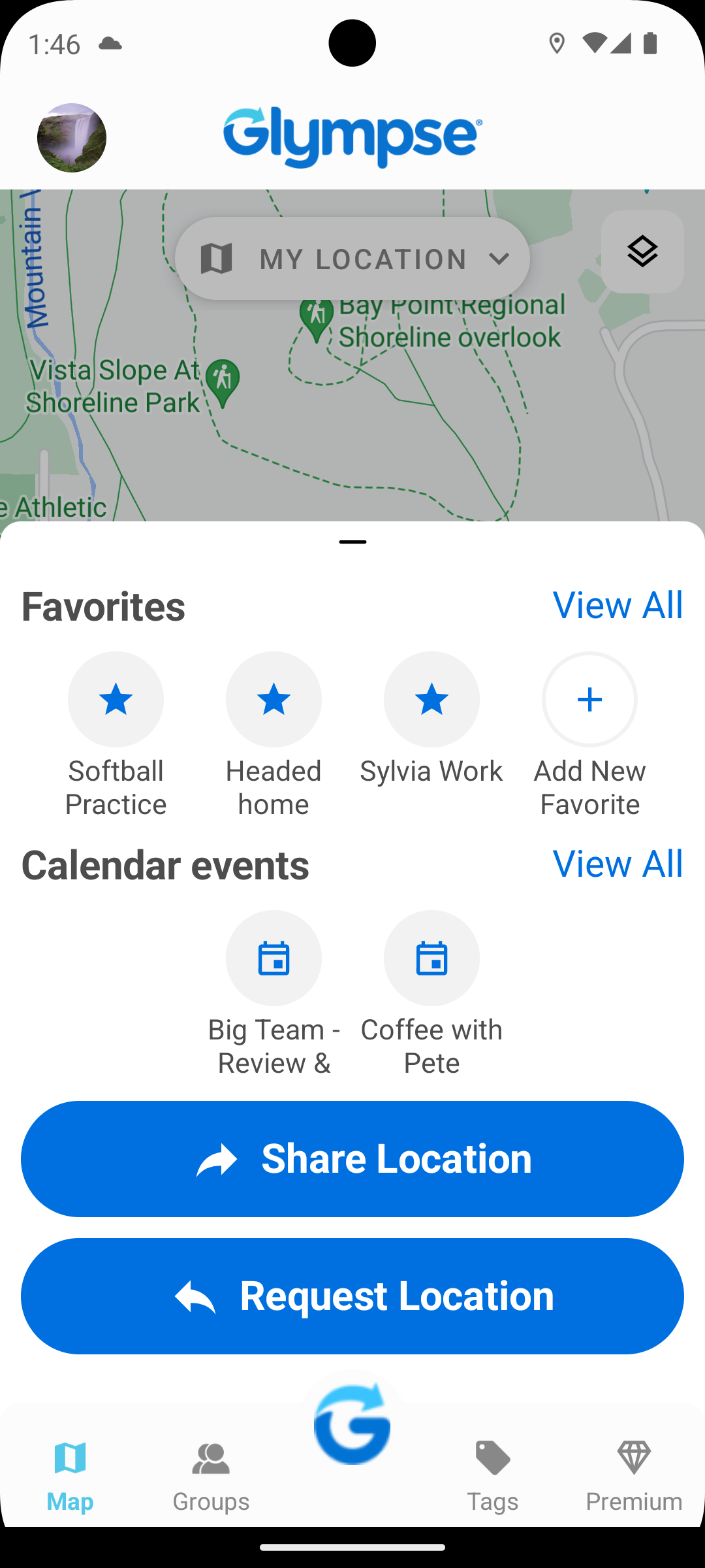اسکرین شات 2 برنامه Glympse - Share GPS location