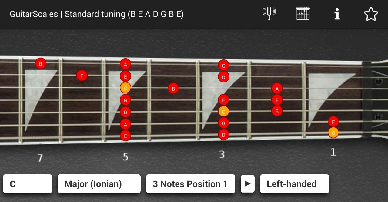 اسکرین شات 3 برنامه GuitarScales (7 strings)