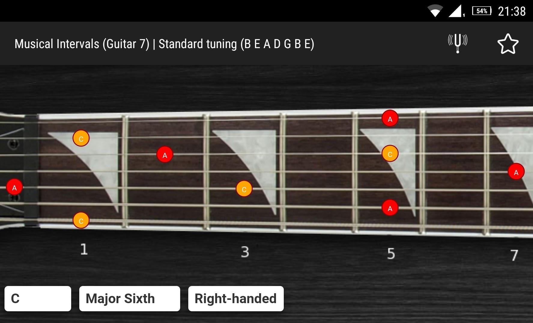 اسکرین شات 1 برنامه GuitarIntervals (7 str.)