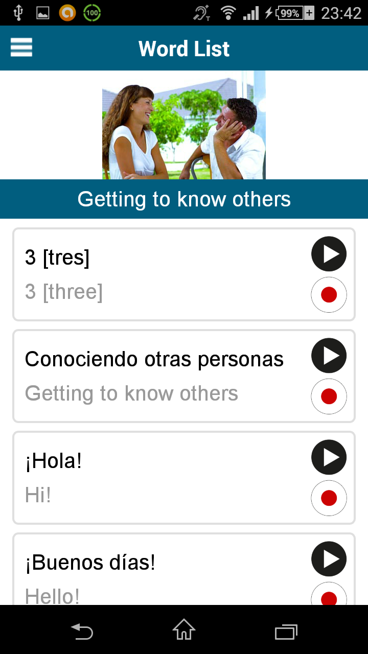 اسکرین شات 4 برنامه Learn Spanish - 50 languages