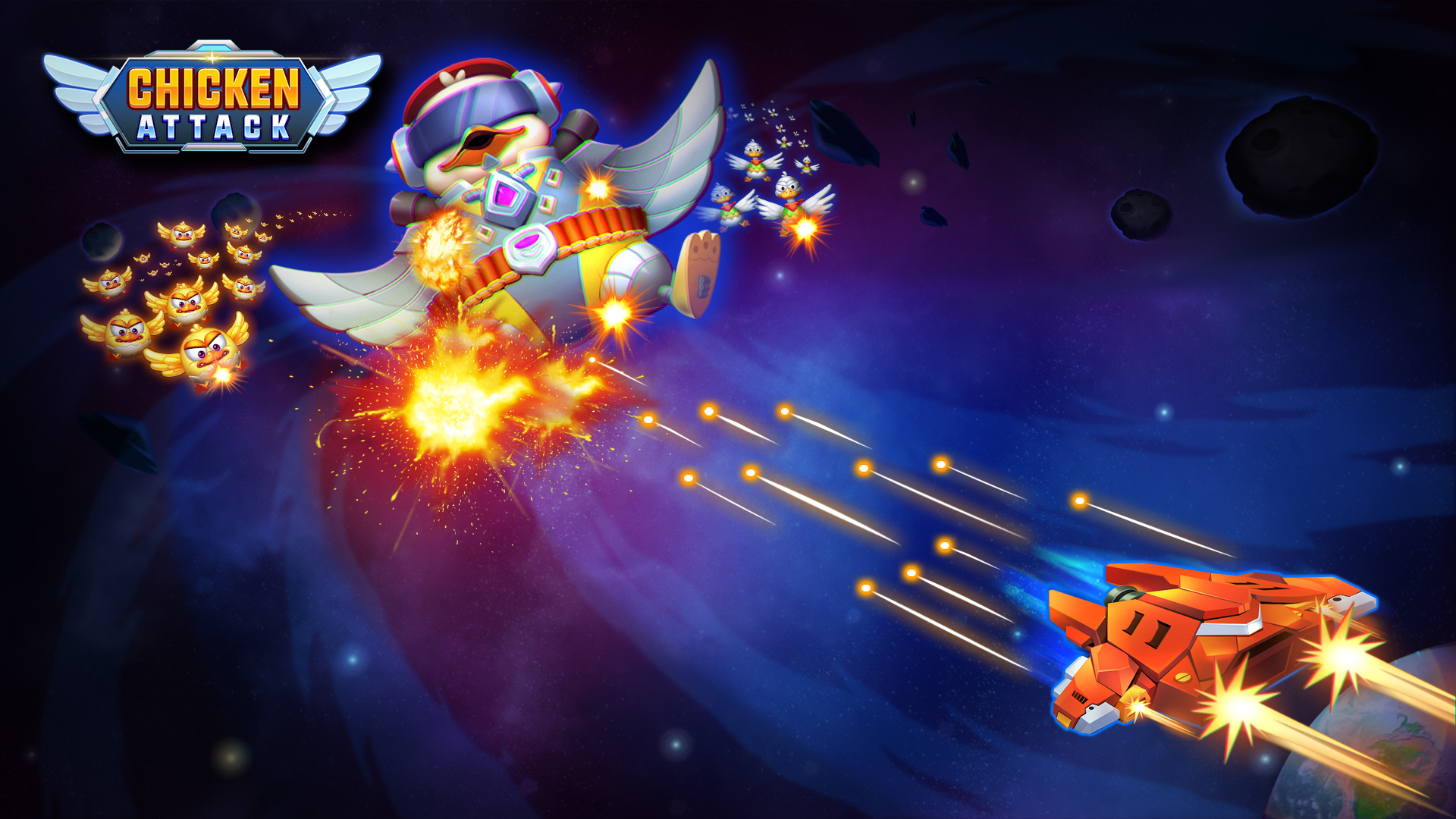 اسکرین شات 5 بازی Chicken Attack: Galaxy Shooter