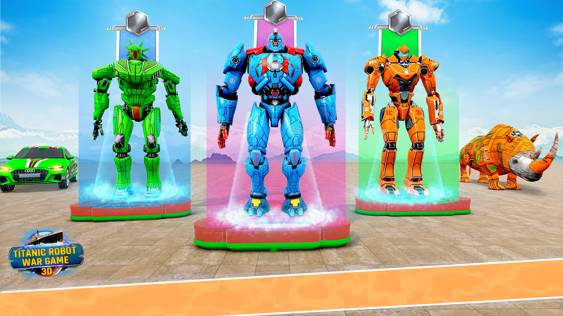 اسکرین شات 8 برنامه Titanic Robot Transport Games