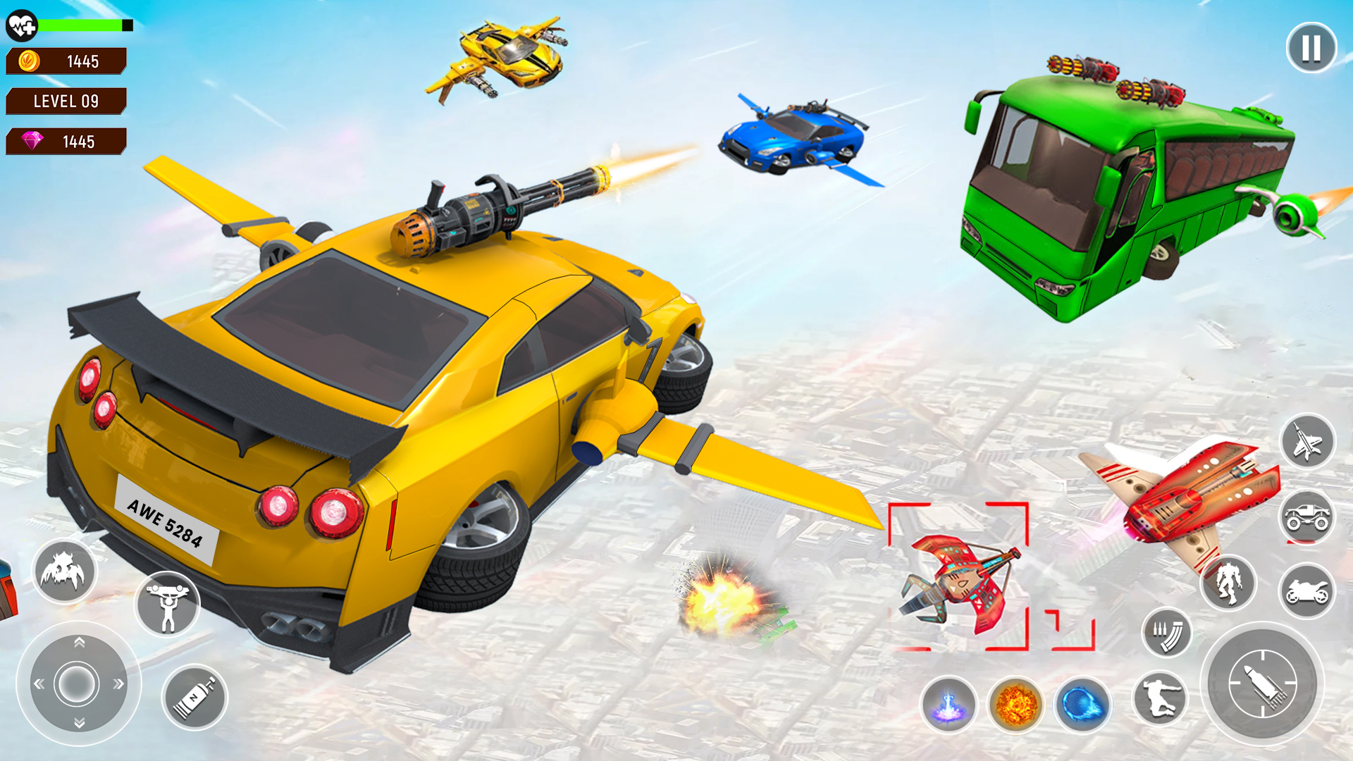 اسکرین شات 4 برنامه Flying Car Robot Game 2024