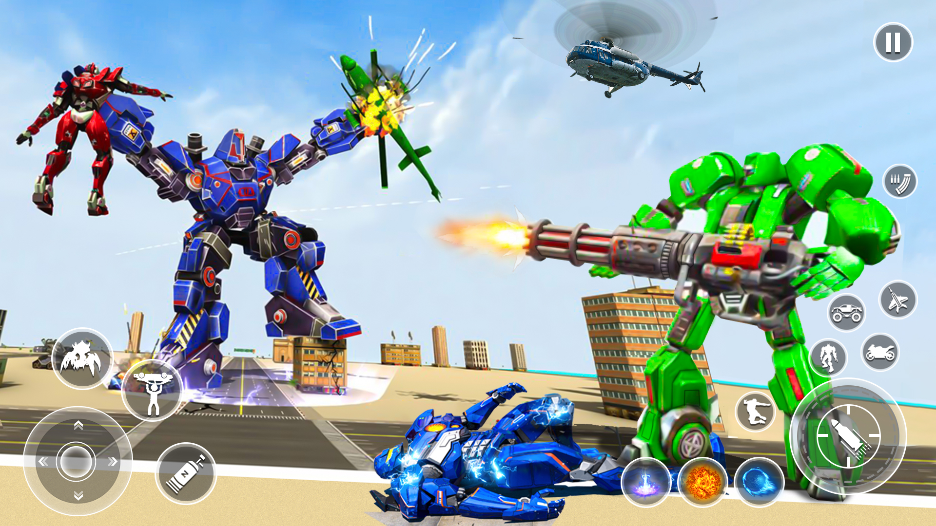 اسکرین شات 2 برنامه Flying Car Robot Game 2024