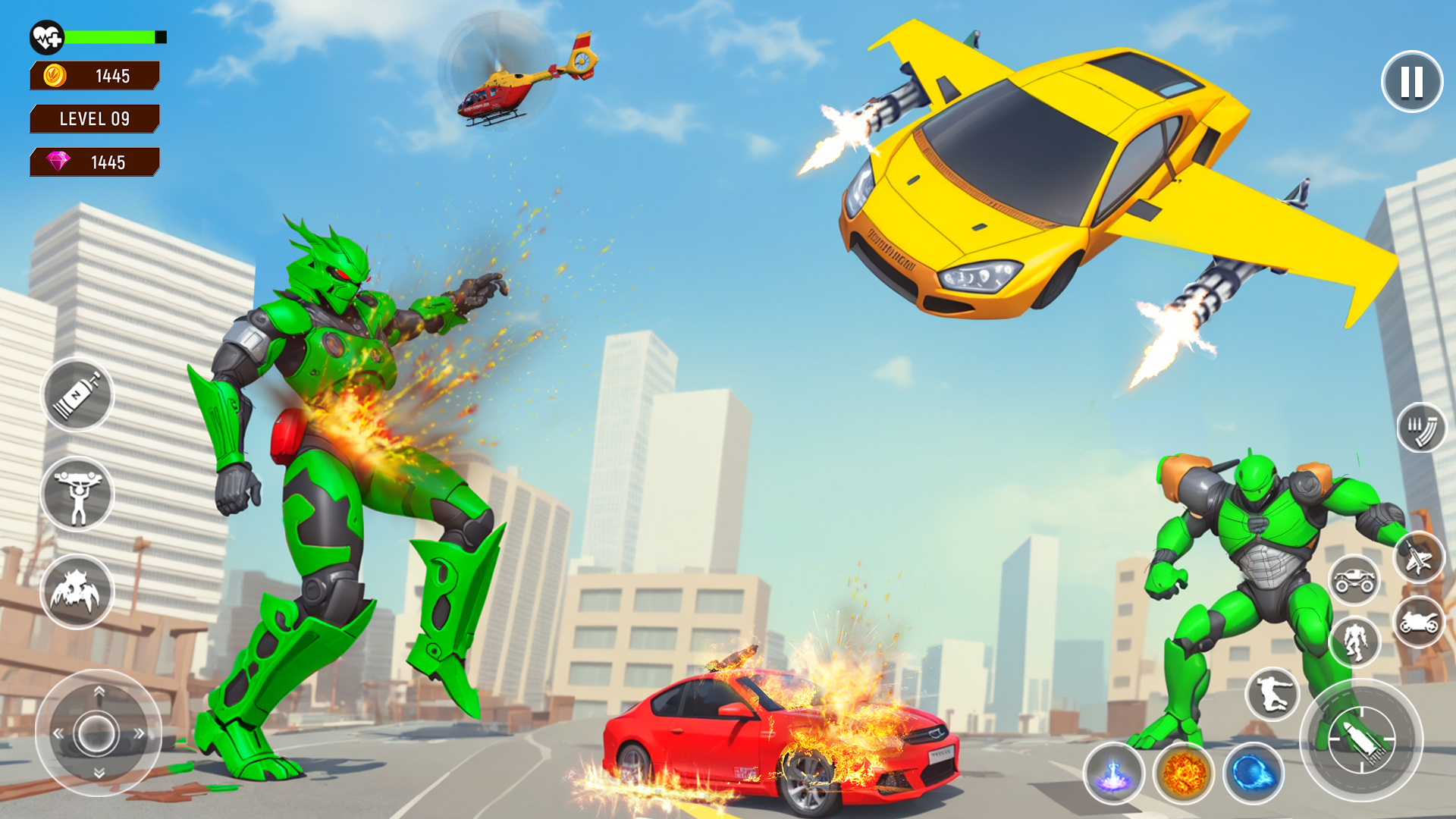 اسکرین شات 1 برنامه Flying Car Robot Game 2024
