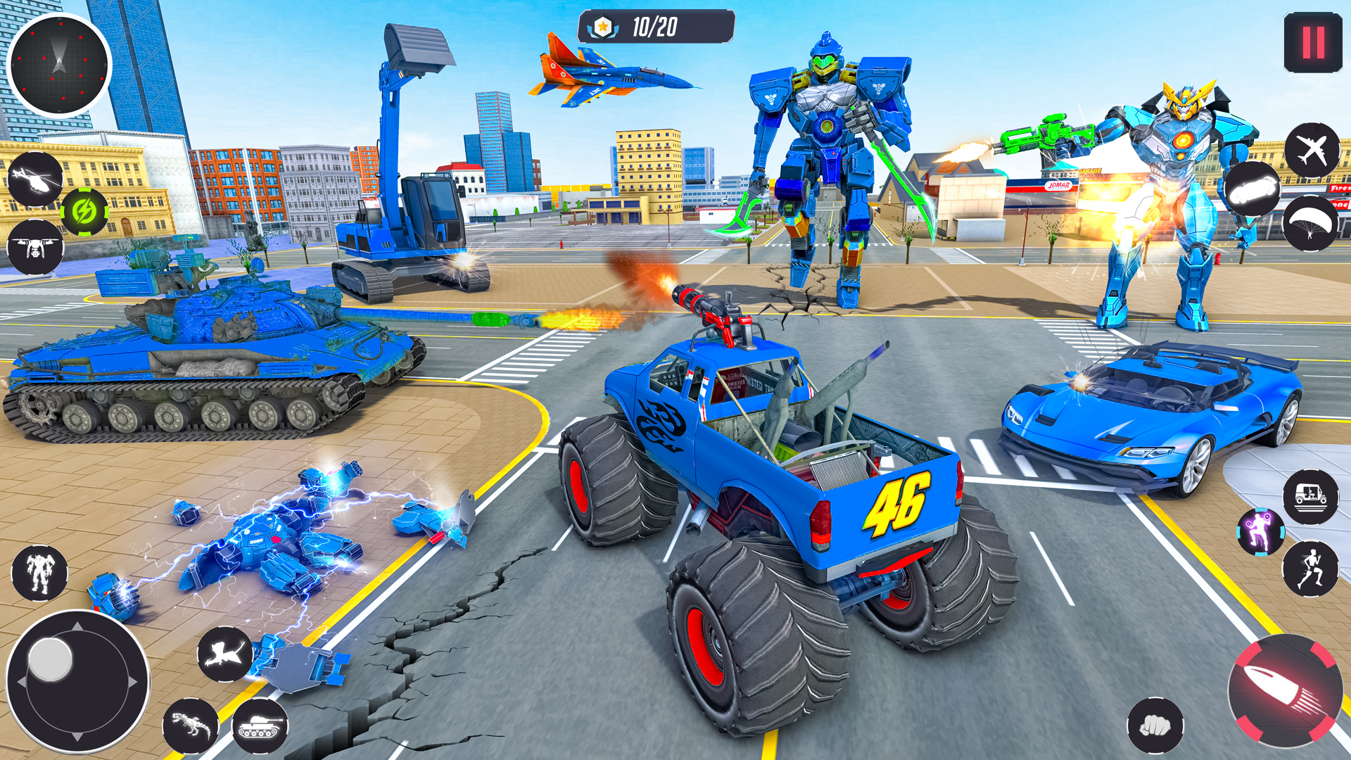اسکرین شات 4 برنامه Monster Crane robot Car Games