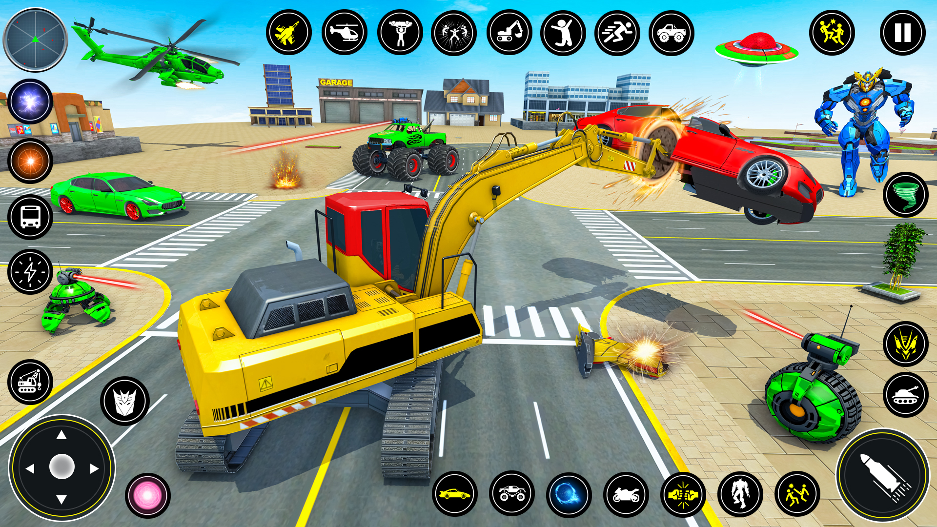 اسکرین شات 1 برنامه Monster Crane robot Car Games