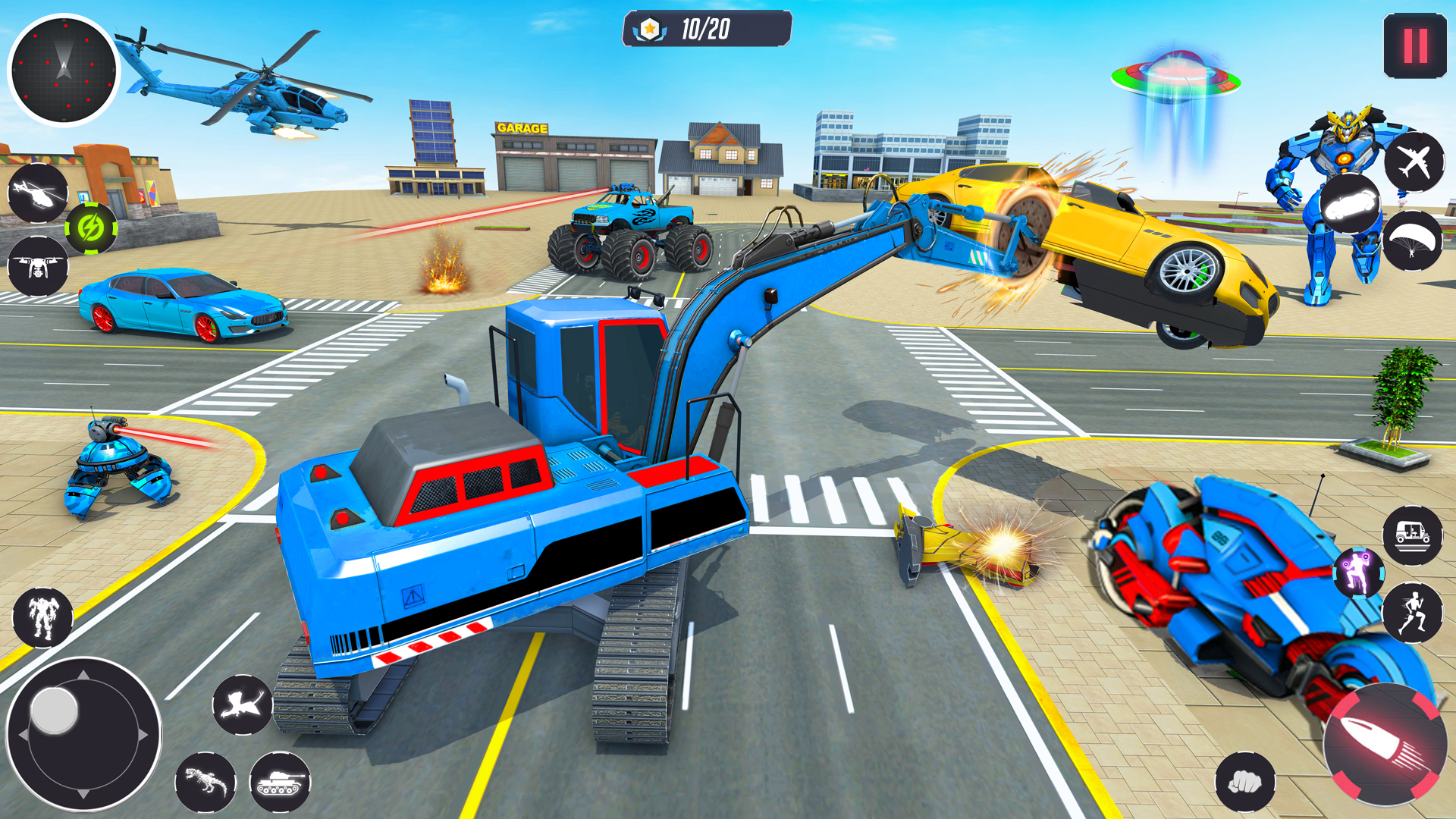 اسکرین شات 1 برنامه Monster Crane robot Car Games
