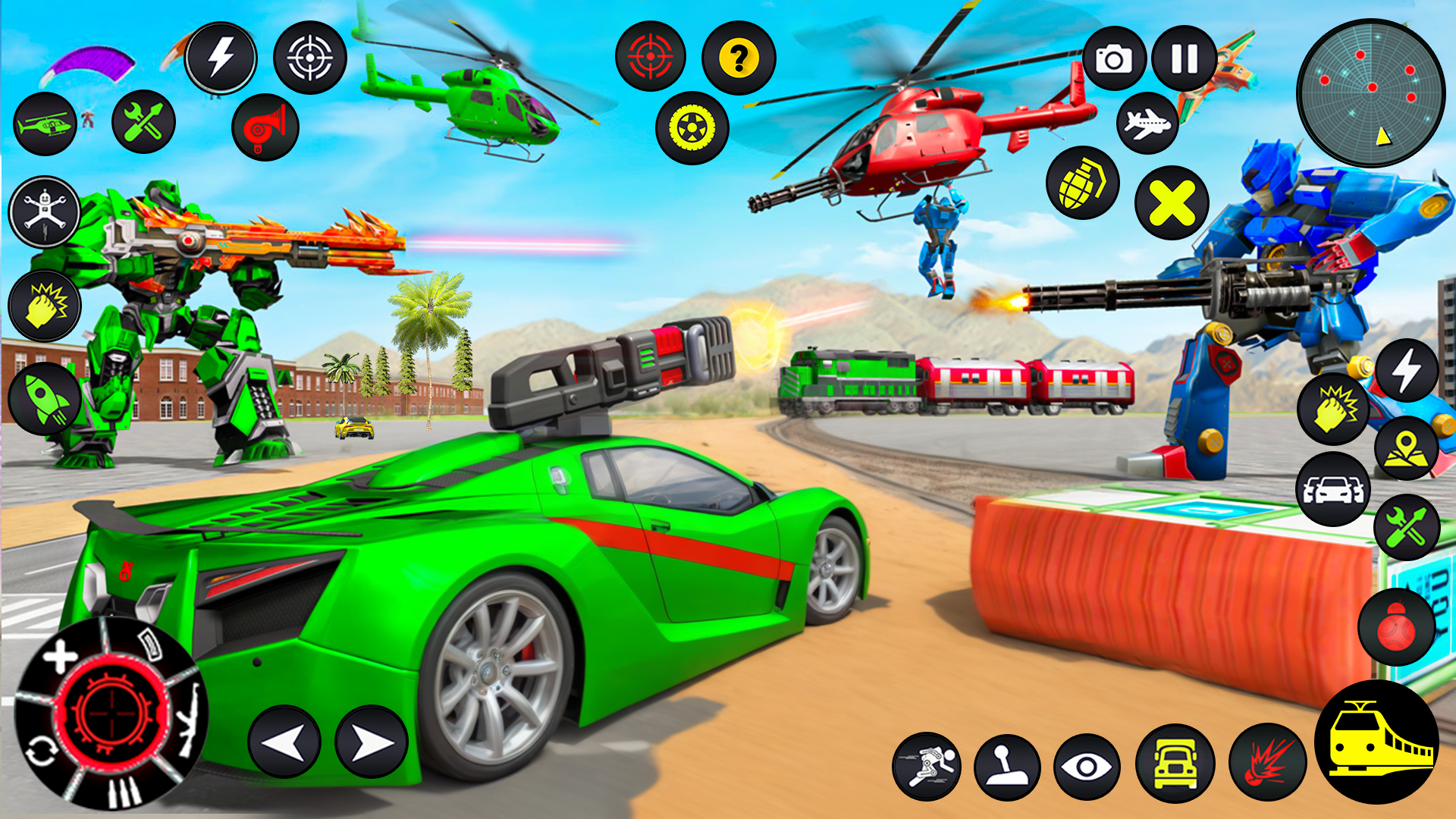 اسکرین شات 4 برنامه Train Robot transform Car Game