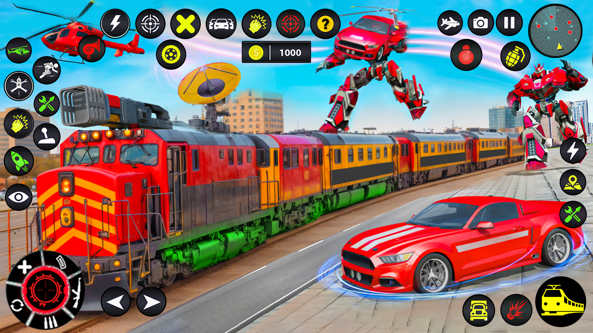 اسکرین شات 6 برنامه Train Robot transform Car Game