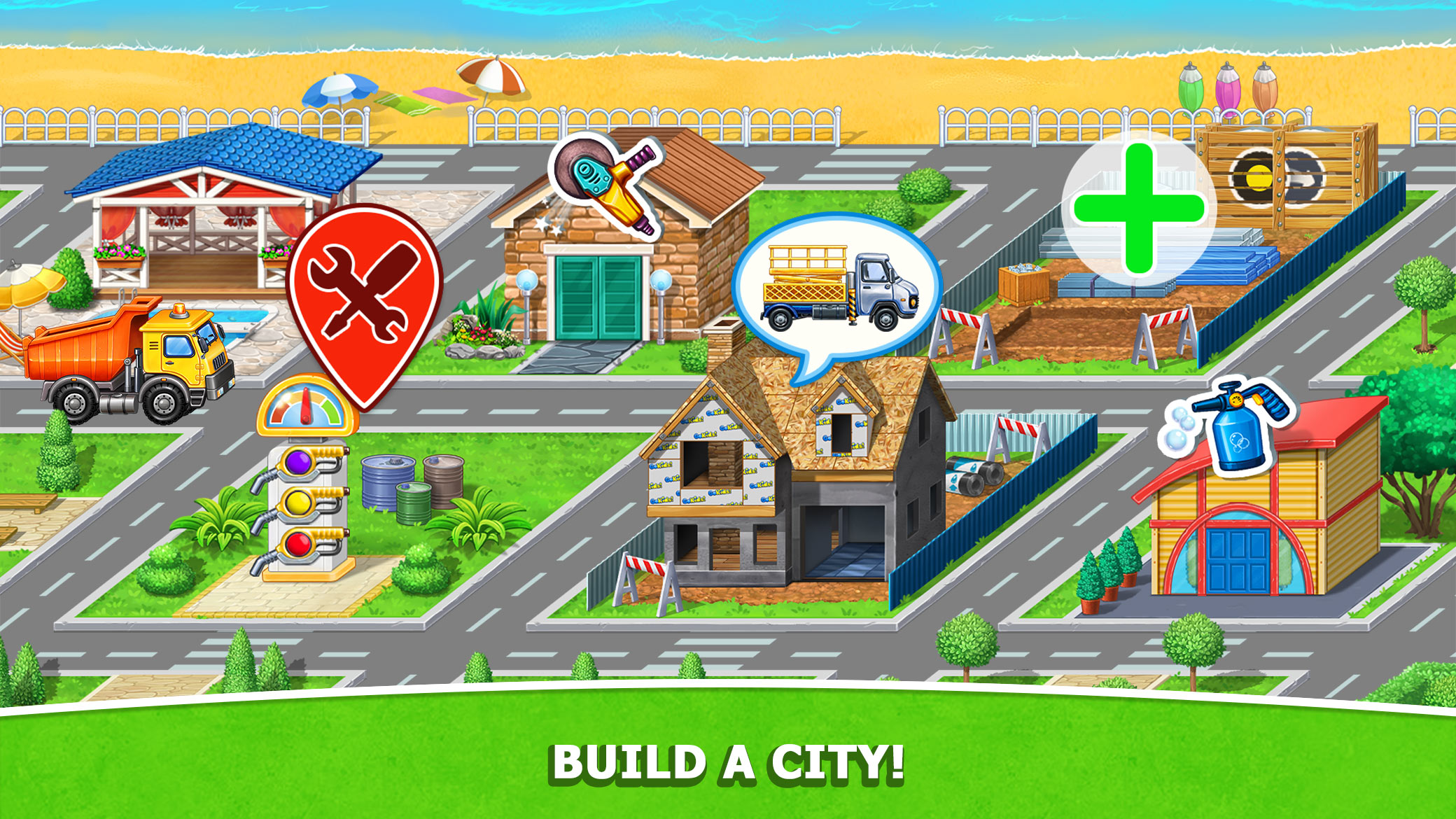 اسکرین شات 1 بازی Kids Truck: City Builder Games