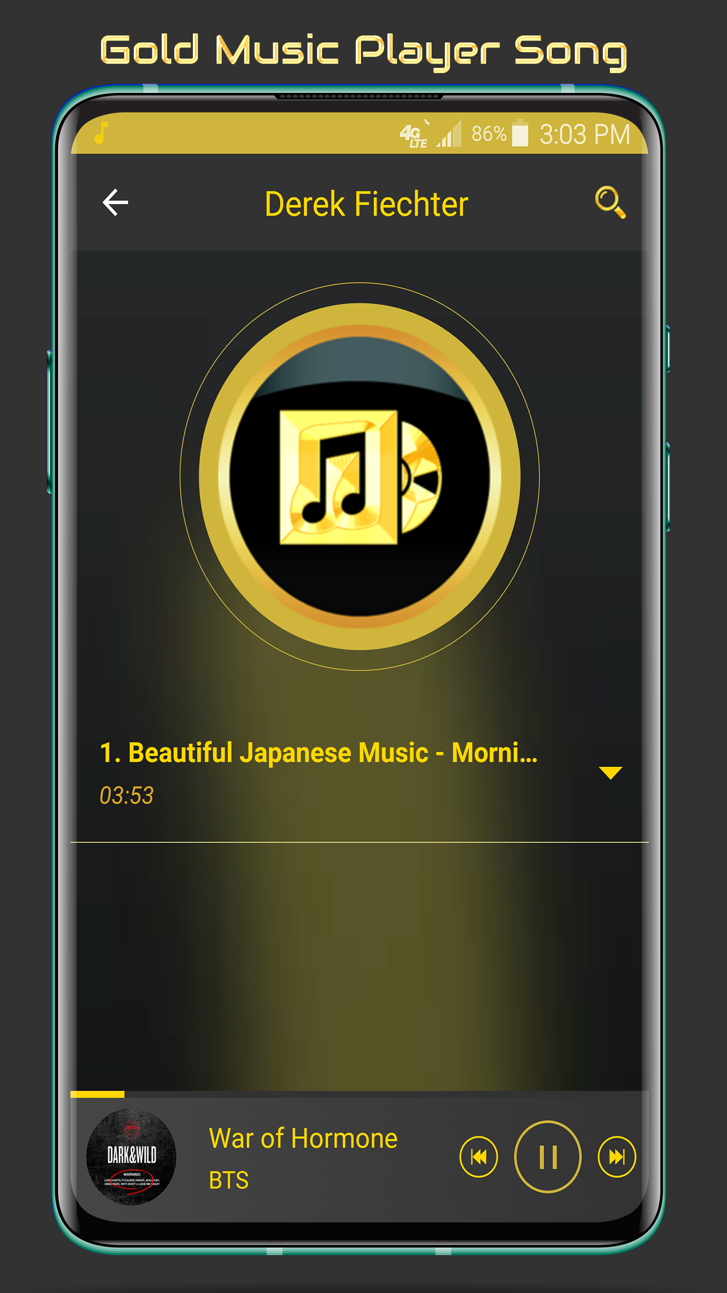 اسکرین شات 2 برنامه Gold Music Player