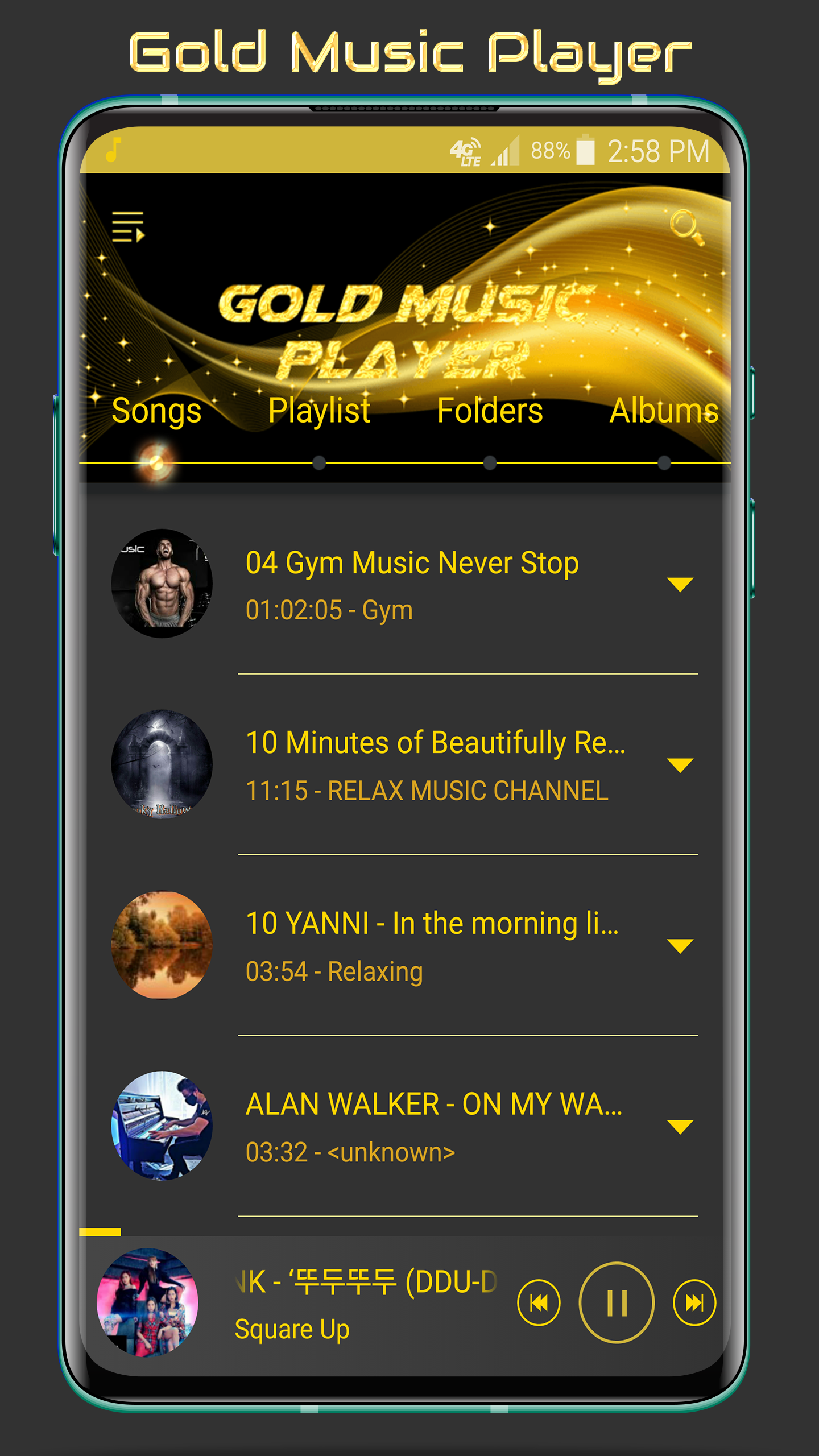 اسکرین شات 1 برنامه Gold Music Player