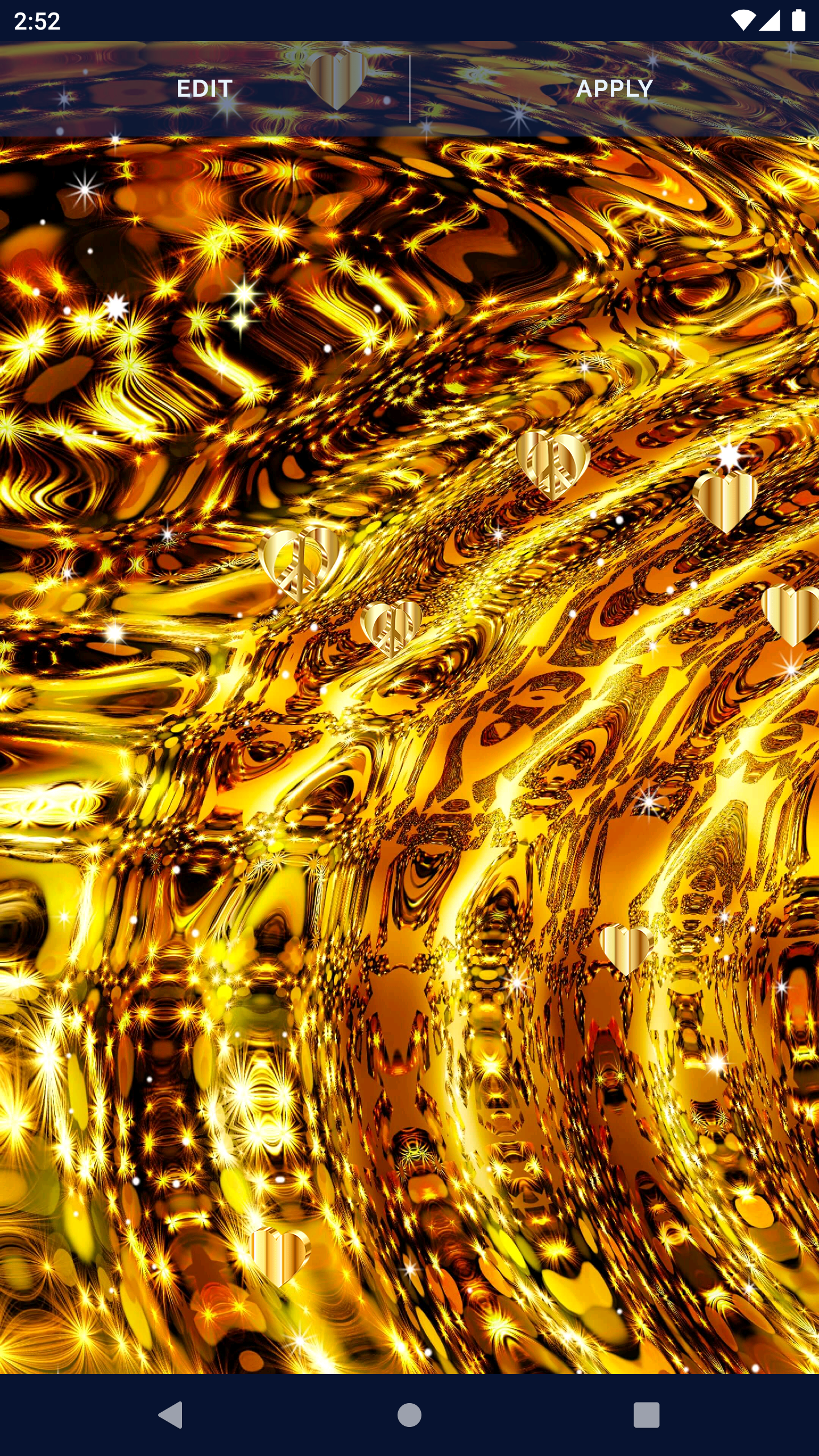 اسکرین شات 4 برنامه Gold Hearts 4K Wallpaper