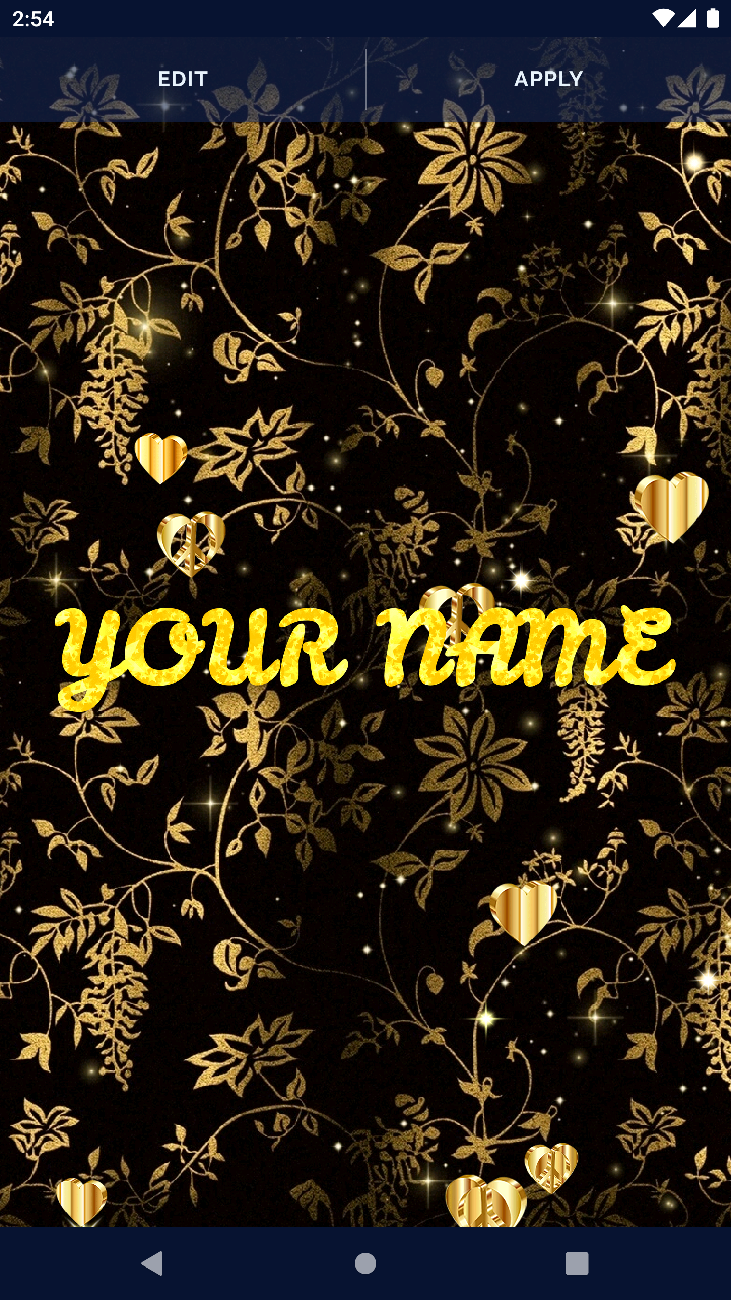 اسکرین شات 2 برنامه Gold Hearts 4K Wallpaper