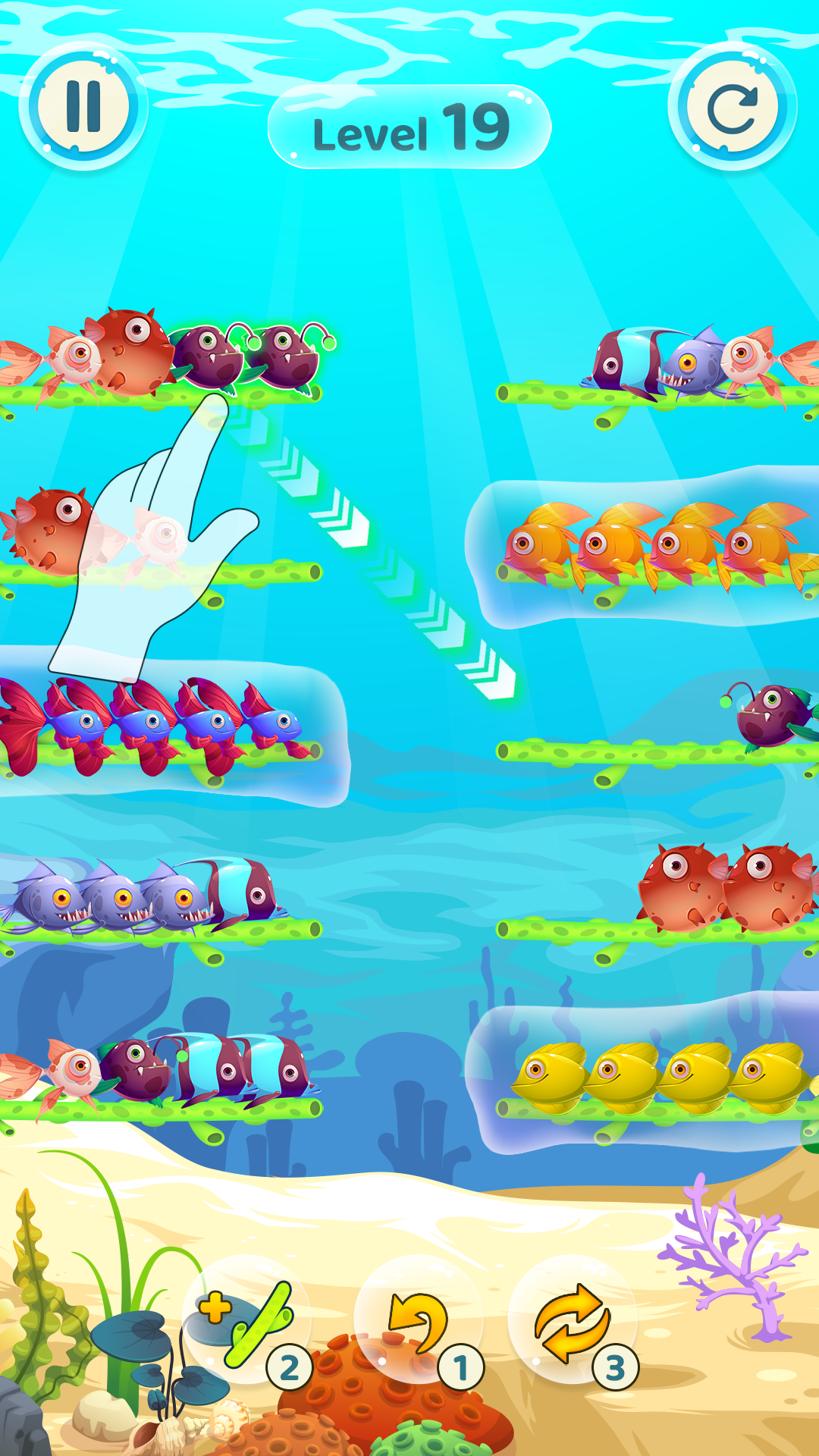 اسکرین شات 4 برنامه Fish Sort Color Puzzle Game
