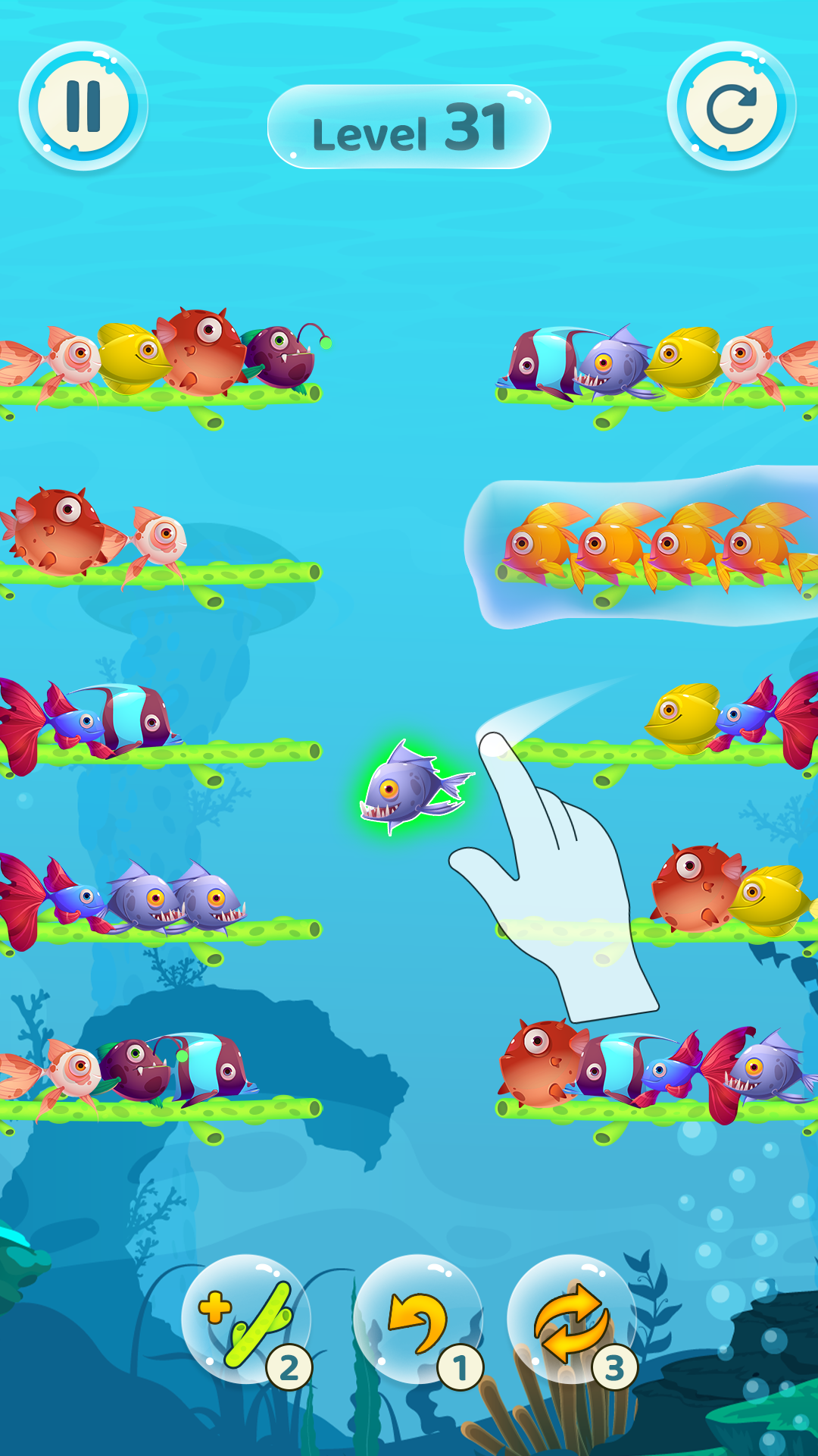 اسکرین شات 2 برنامه Fish Sort Color Puzzle Game