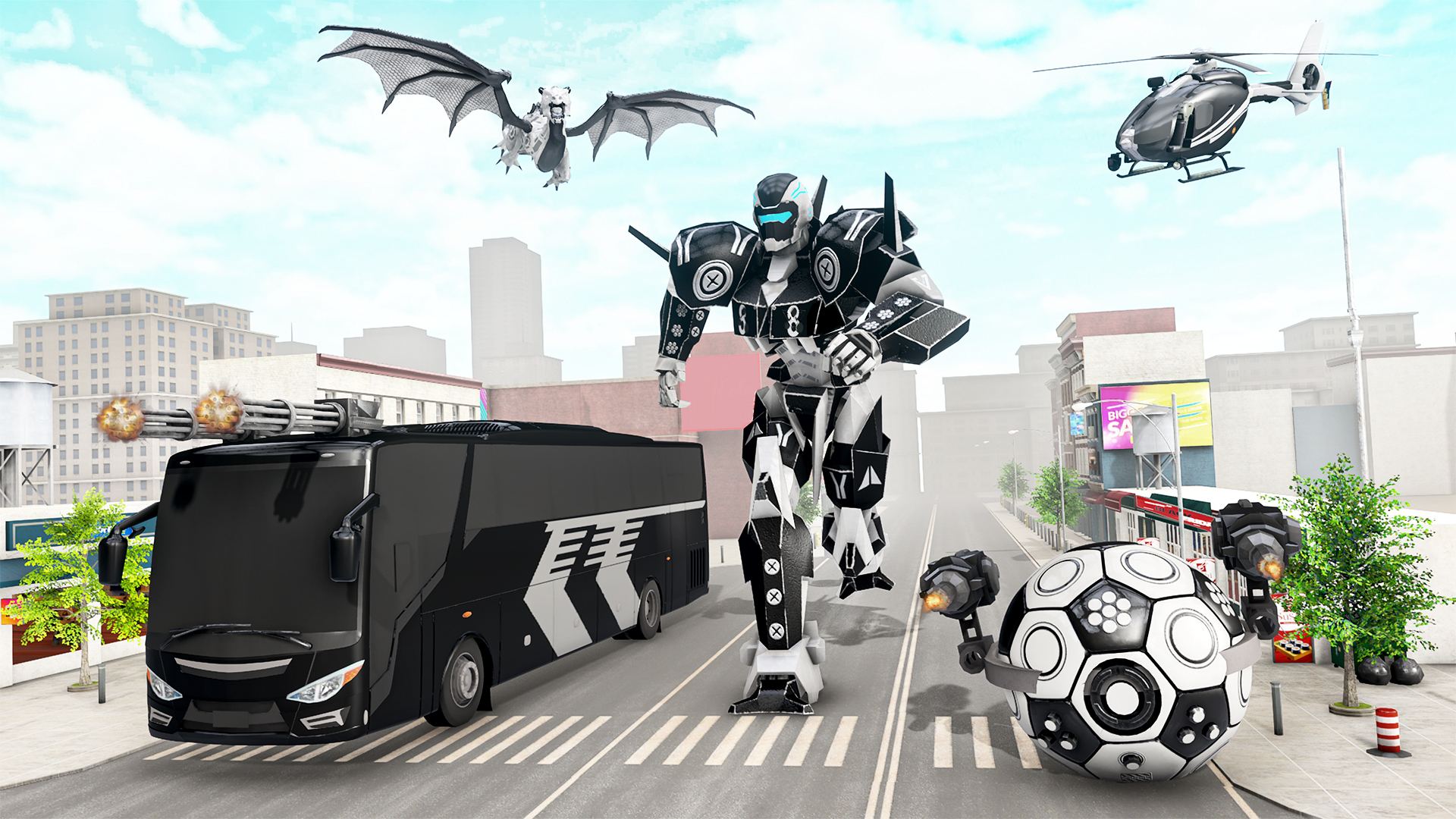 اسکرین شات 3 برنامه Football Robot Car Games