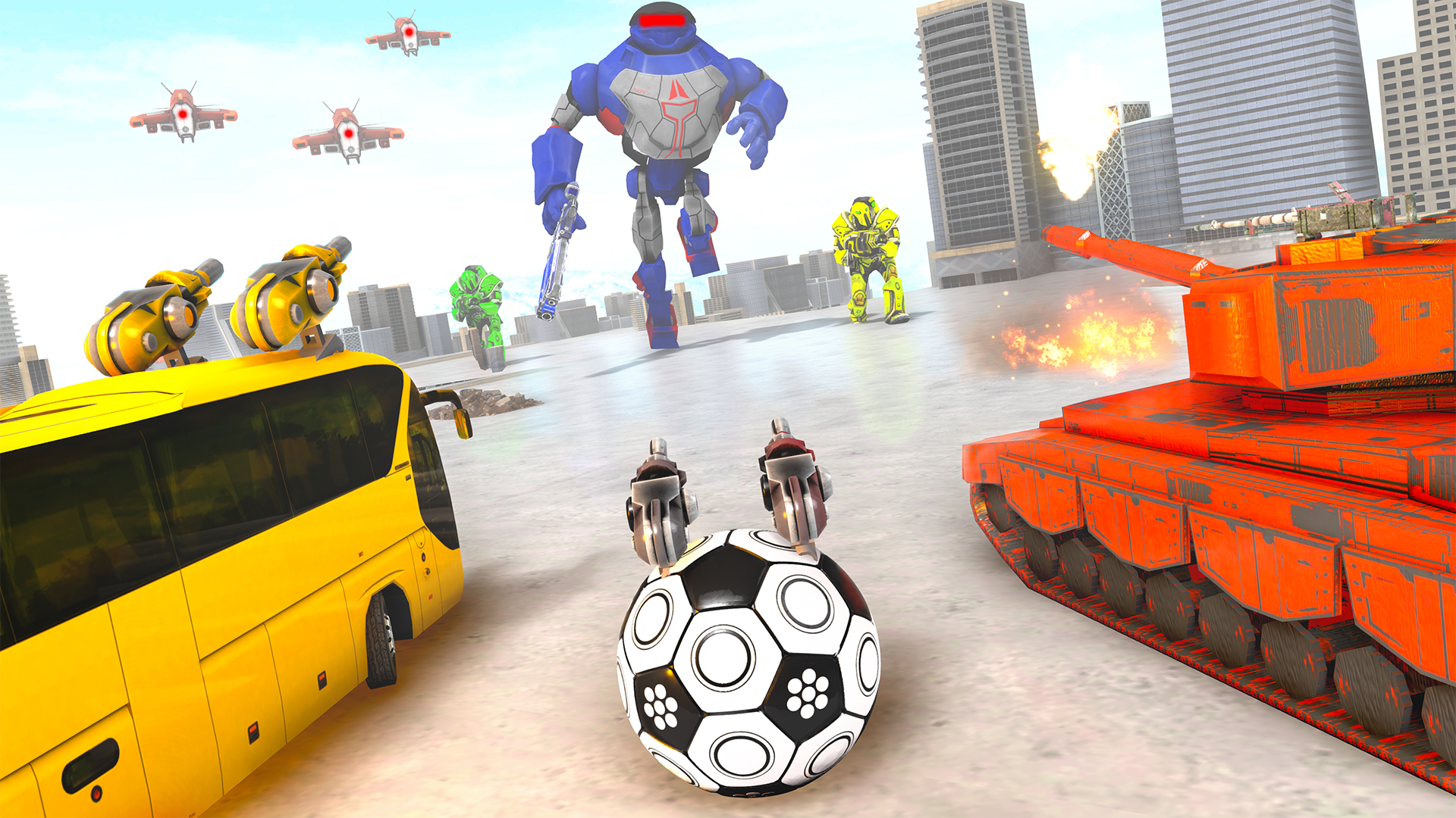 اسکرین شات 4 برنامه Football Robot Car Games