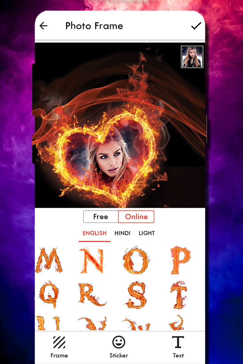 اسکرین شات 4 برنامه Fire Text Photo Frame