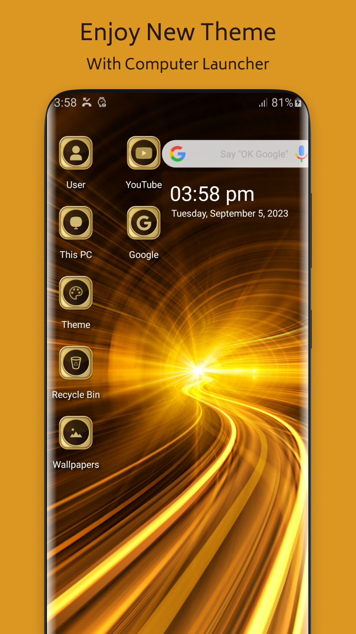 اسکرین شات 4 برنامه Golden Theme For  Launcher