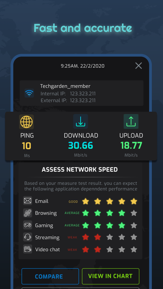 اسکرین شات 2 برنامه Speed Test: Internet Speedtest