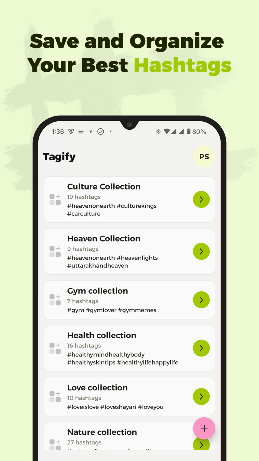 اسکرین شات 3 برنامه Tagify: AI Hashtag Generator