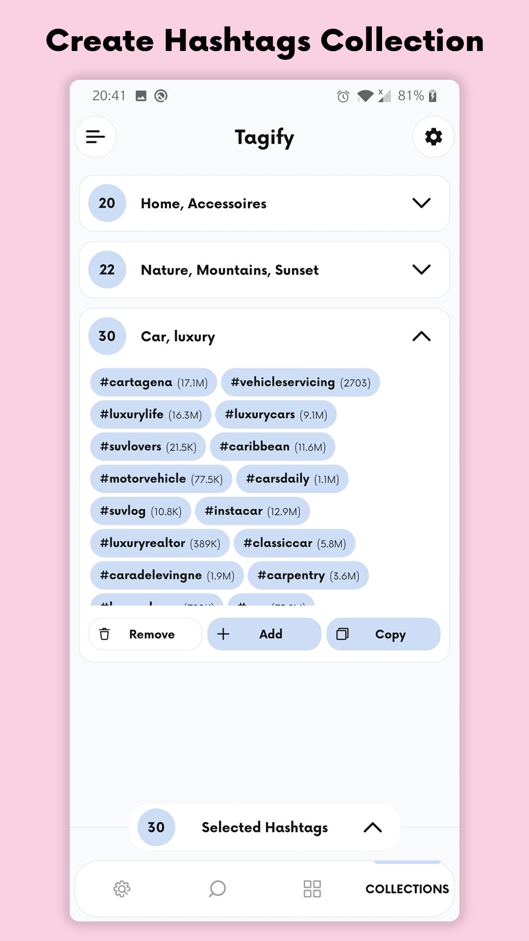 اسکرین شات 4 برنامه Tagify: hashtags for Instagram