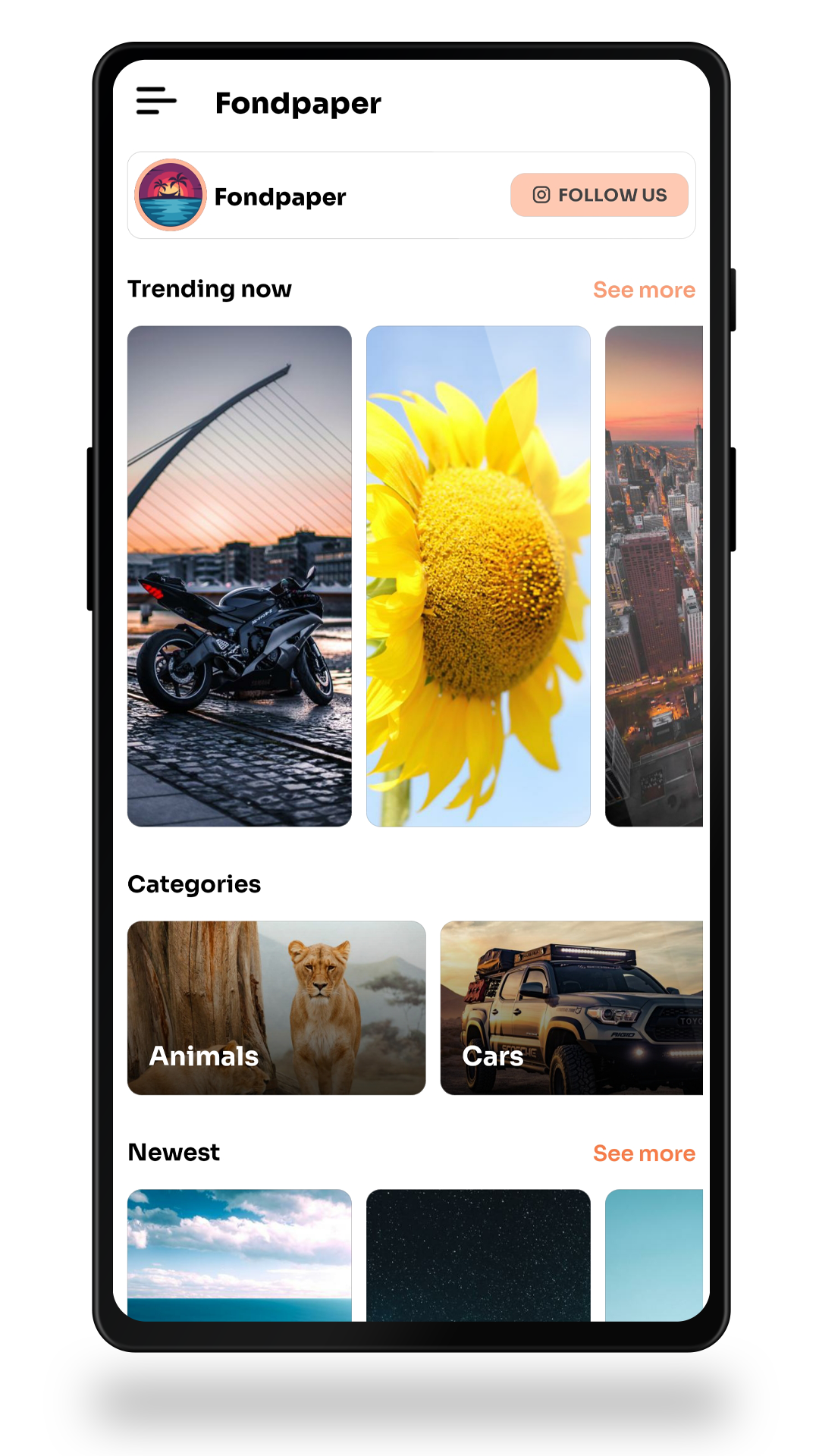 اسکرین شات 1 برنامه Fondpaper - Live Wallpapers 4K