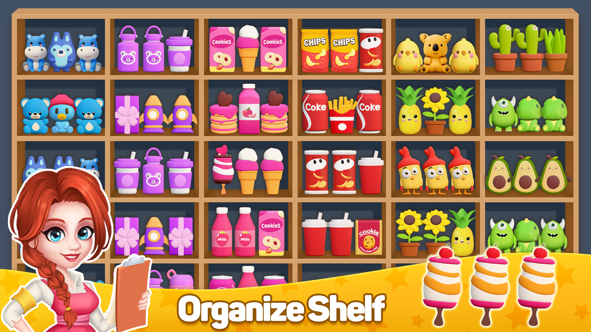 اسکرین شات 8 بازی Goods Trio 3D: Sorting Game