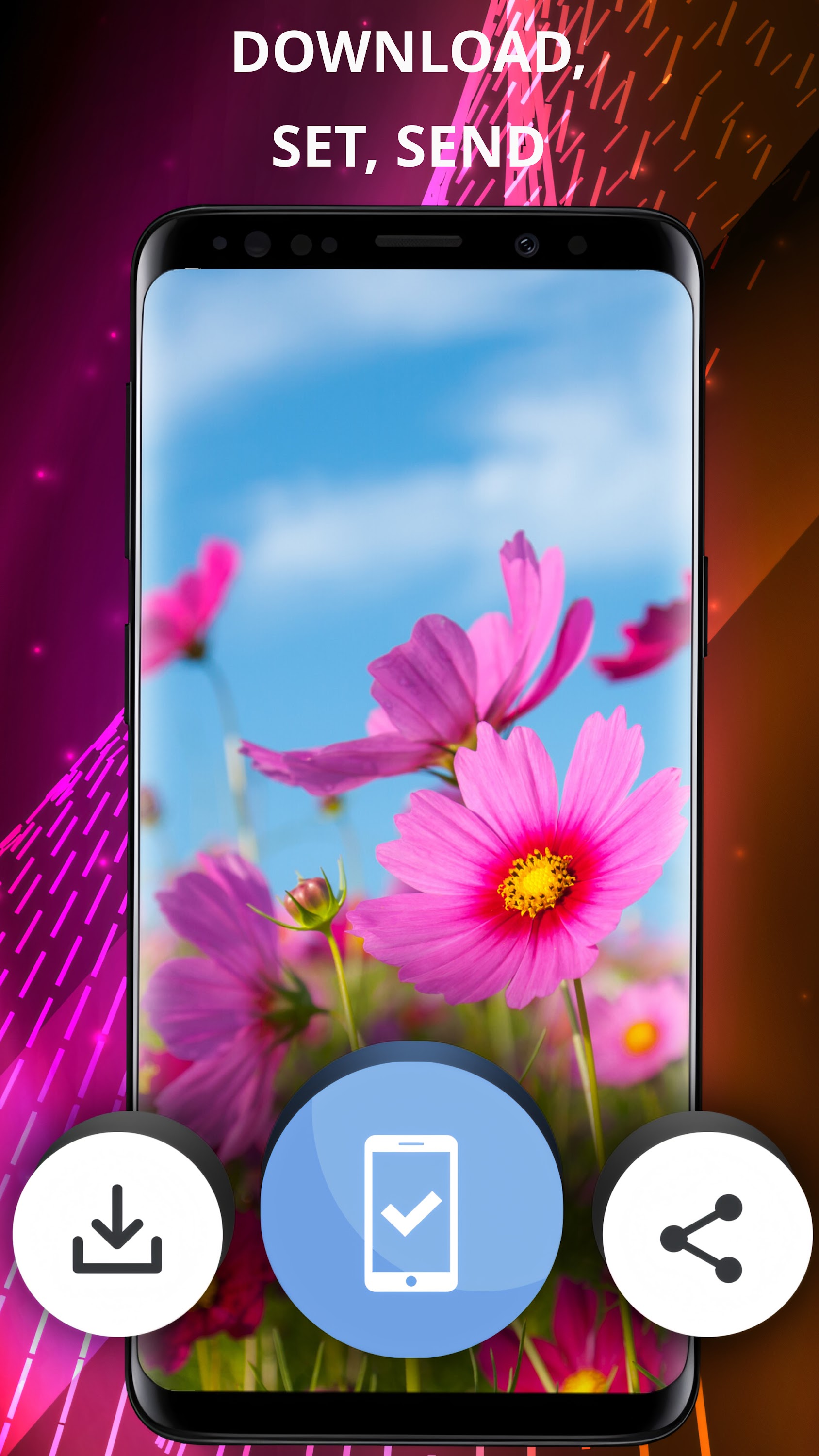 اسکرین شات 3 برنامه Flowers wallpaper for phone