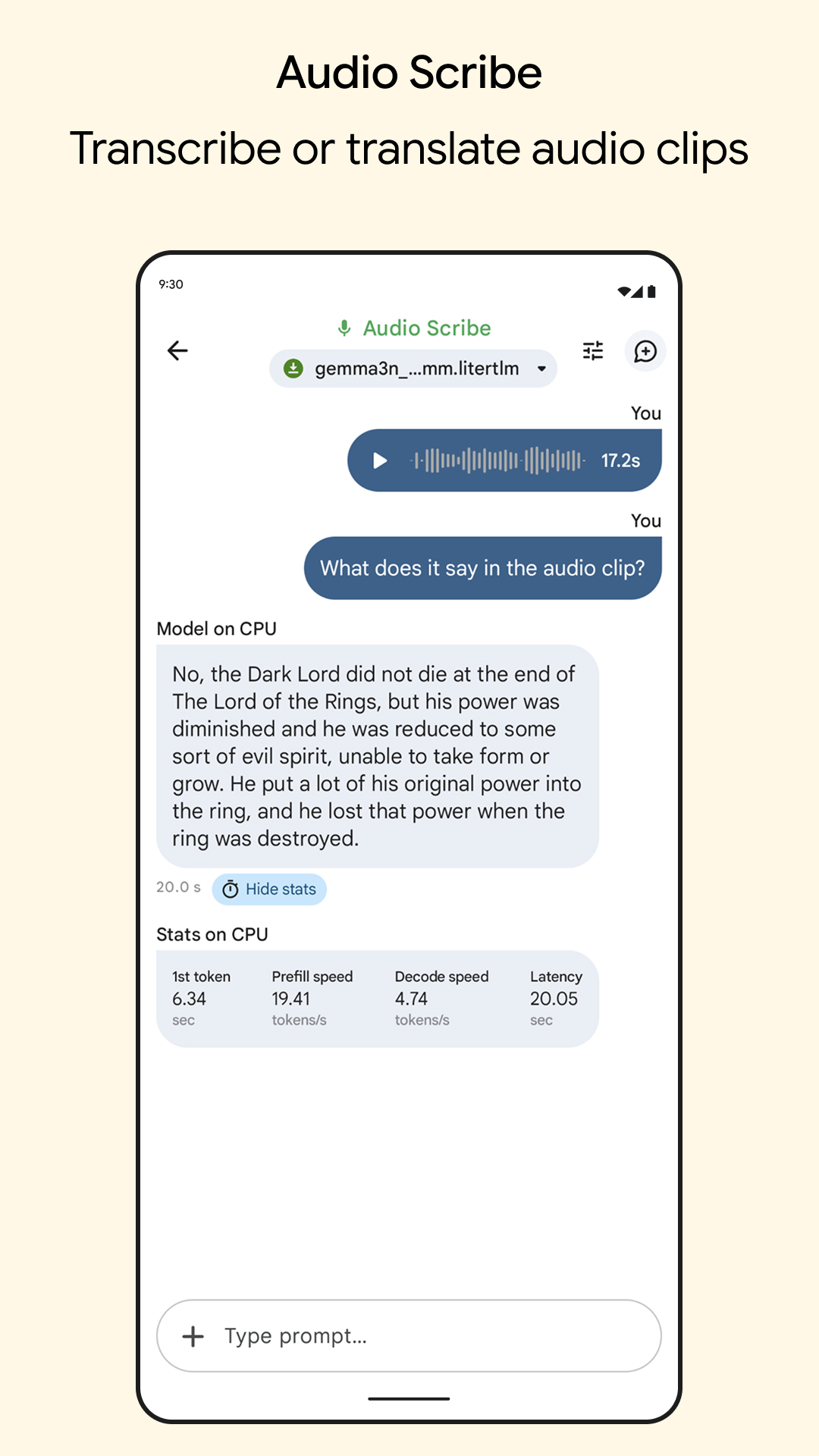 اسکرین شات 5 برنامه Google AI Edge Gallery