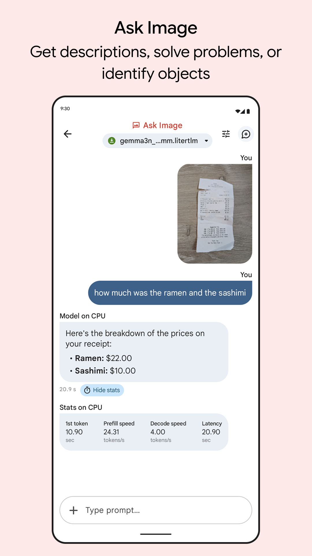اسکرین شات 2 برنامه Google AI Edge Gallery