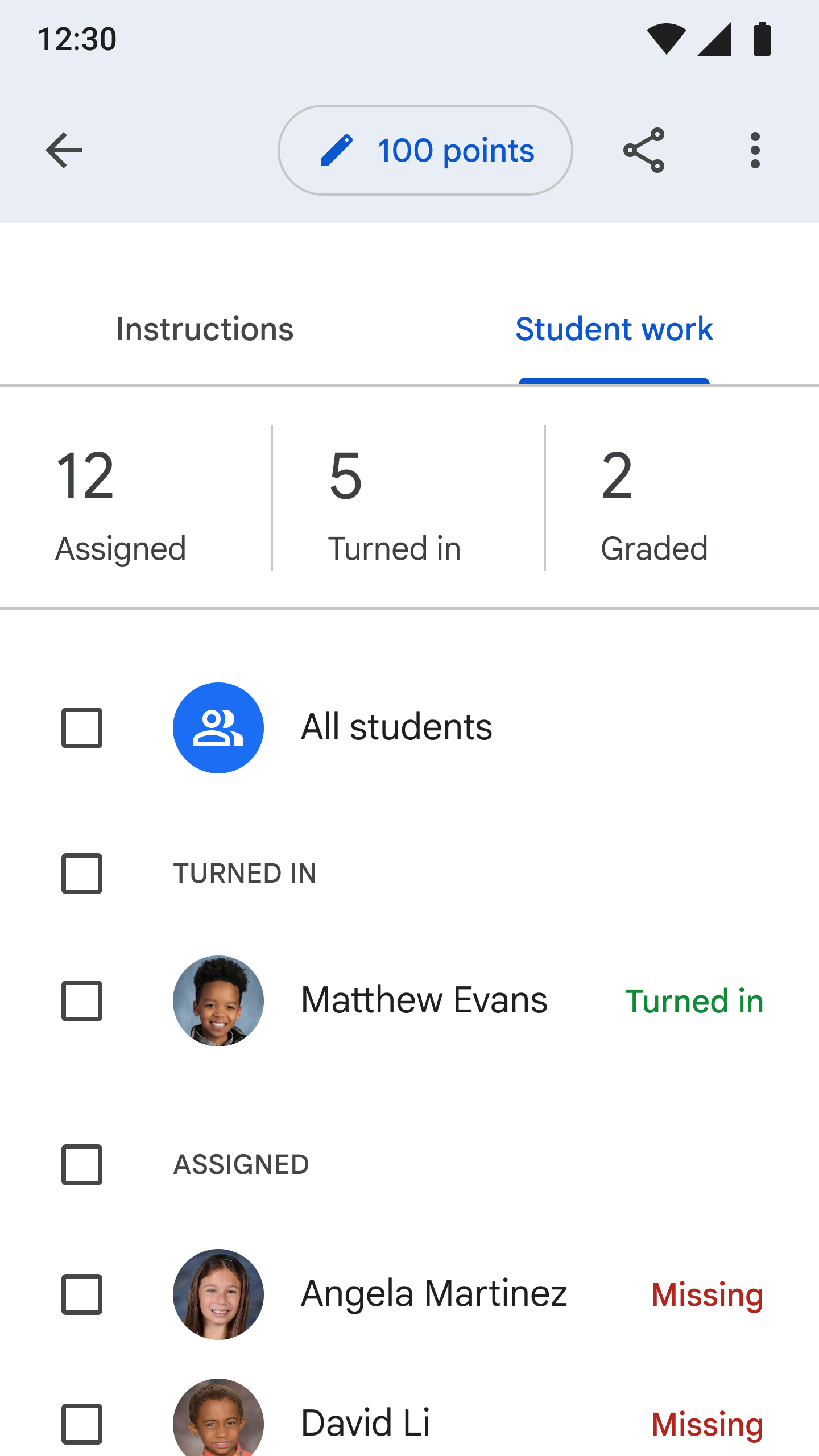 اسکرین شات 4 برنامه Google Classroom