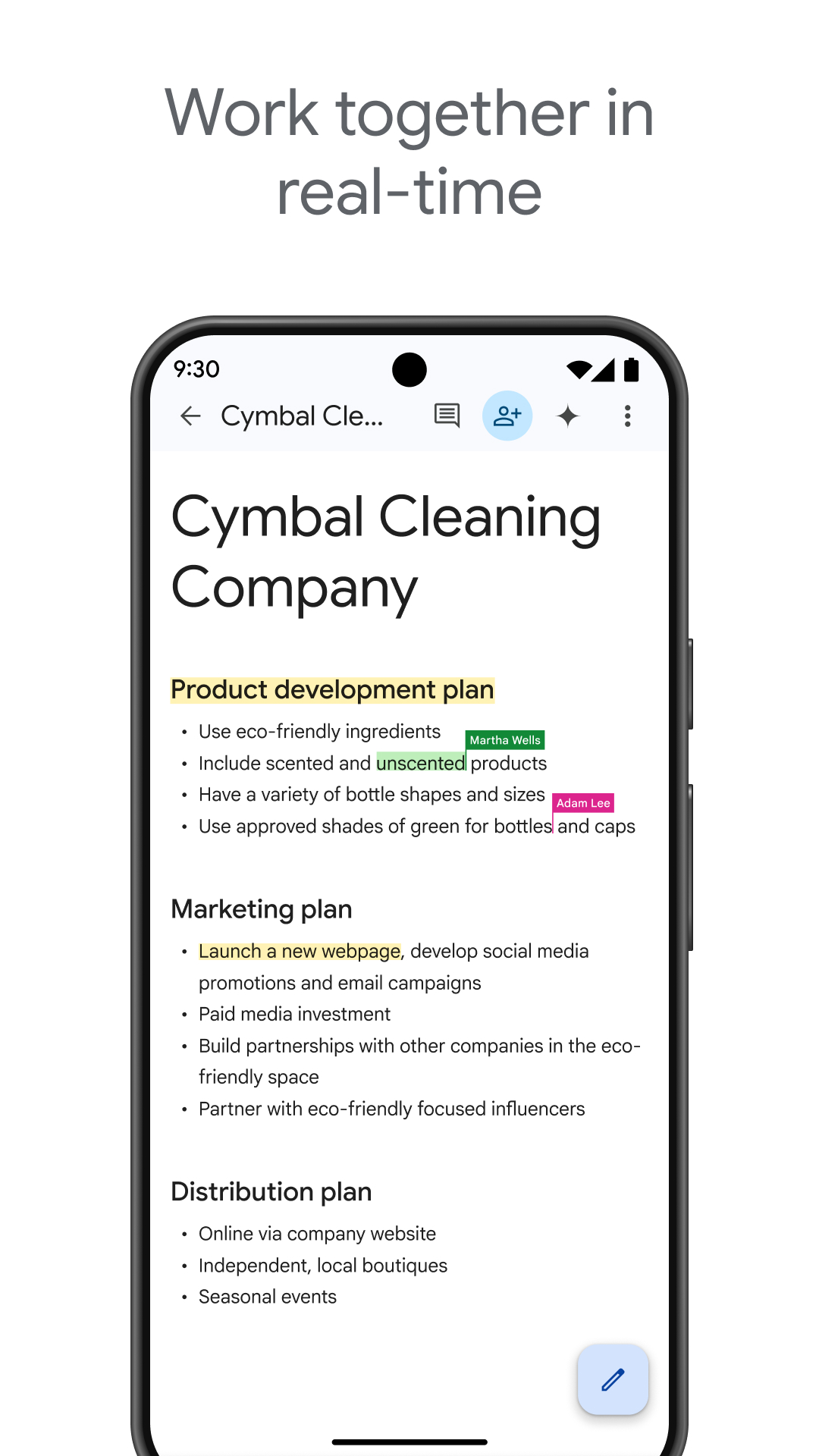اسکرین شات 1 برنامه Google Docs
