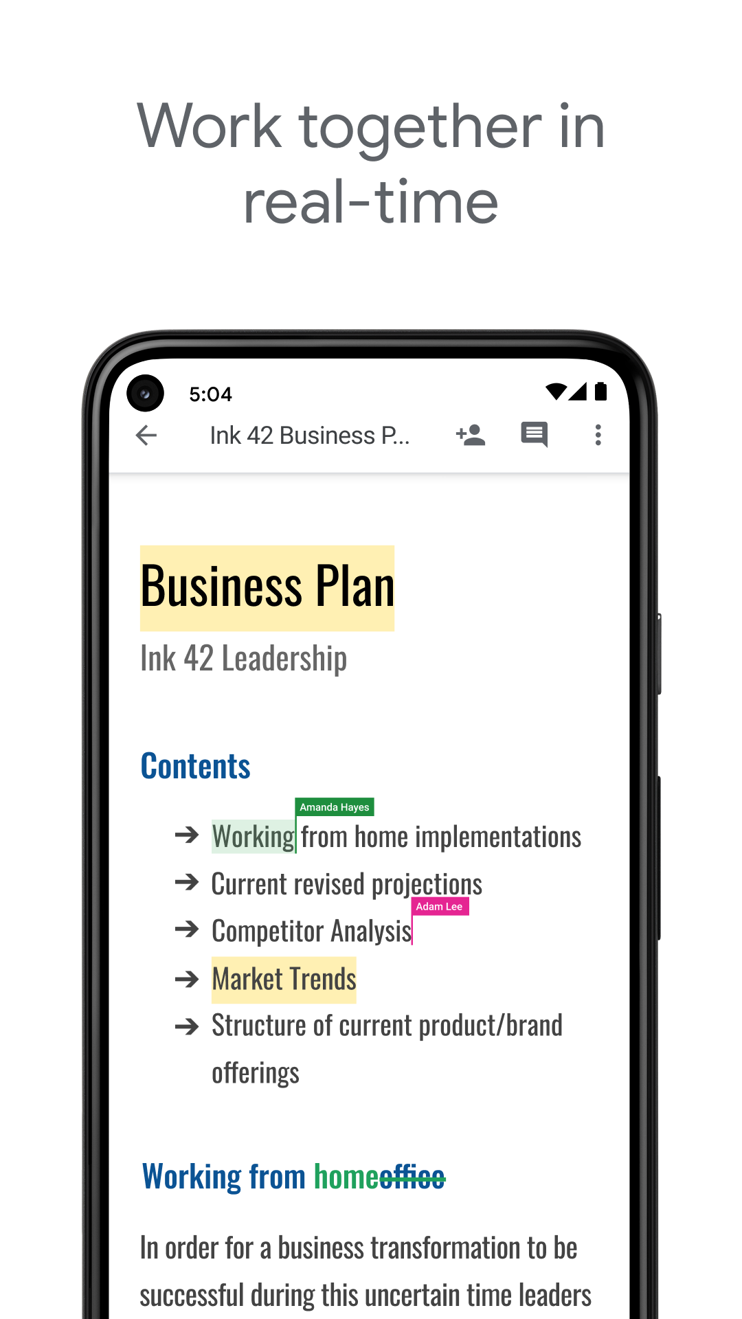 اسکرین شات 1 برنامه Google Docs
