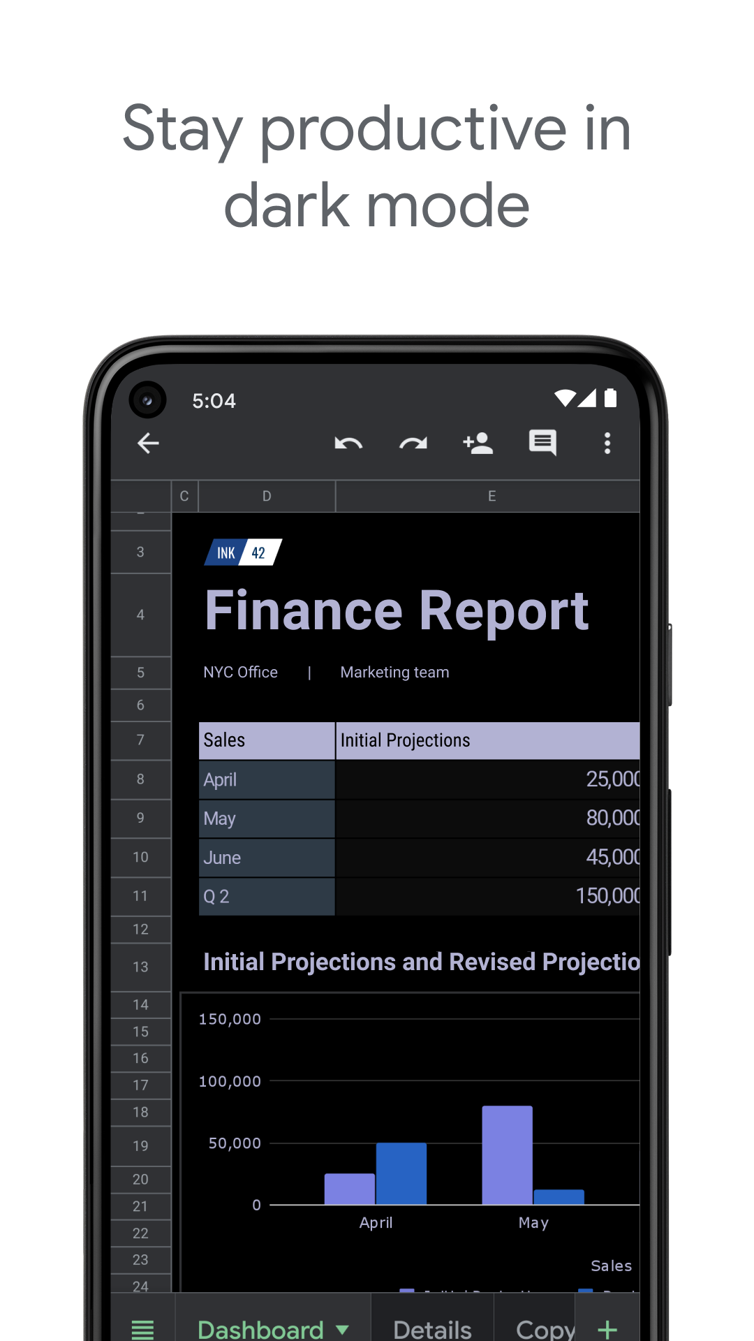 اسکرین شات 5 برنامه Google Sheets