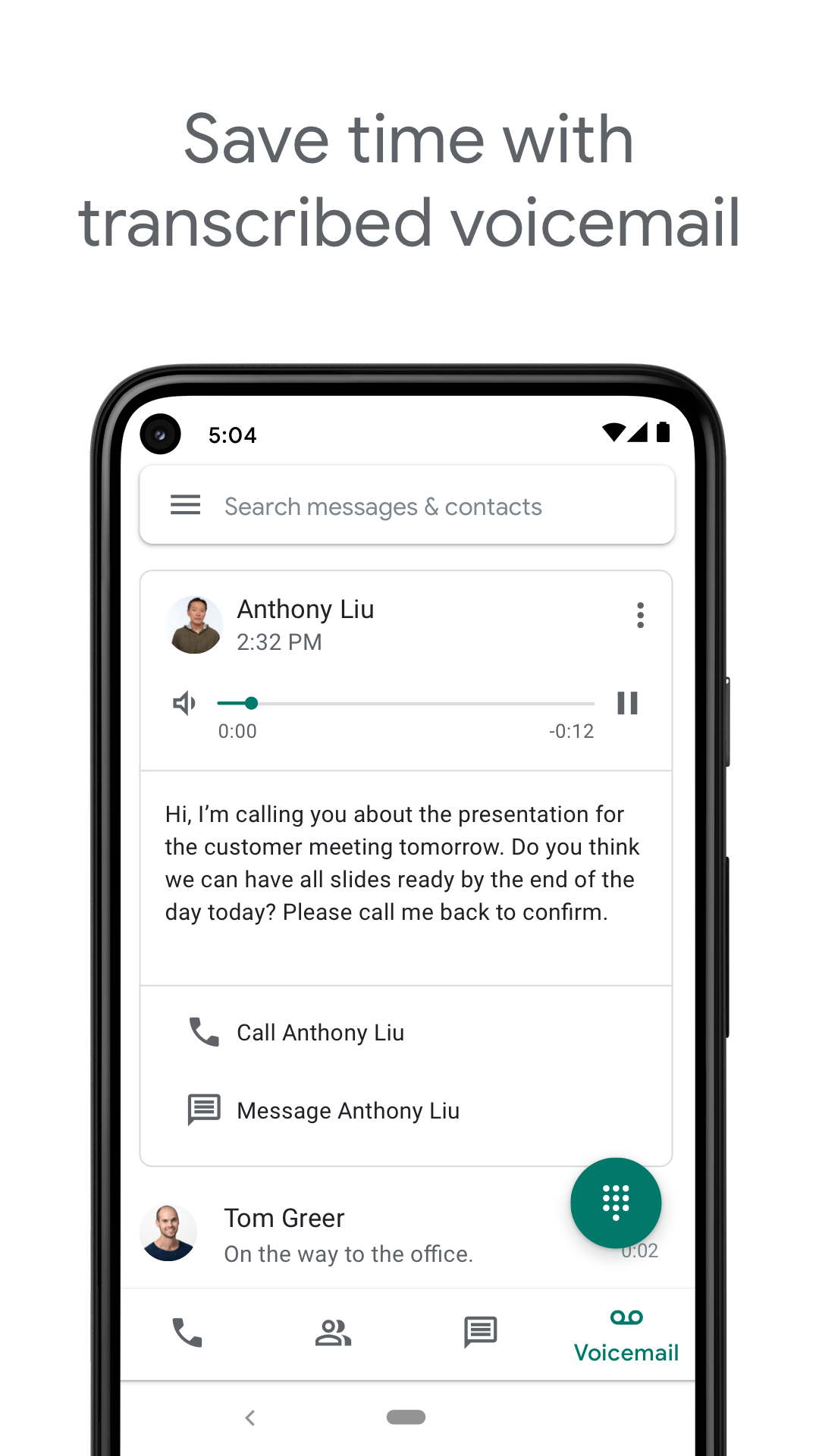 اسکرین شات 4 برنامه Google Voice