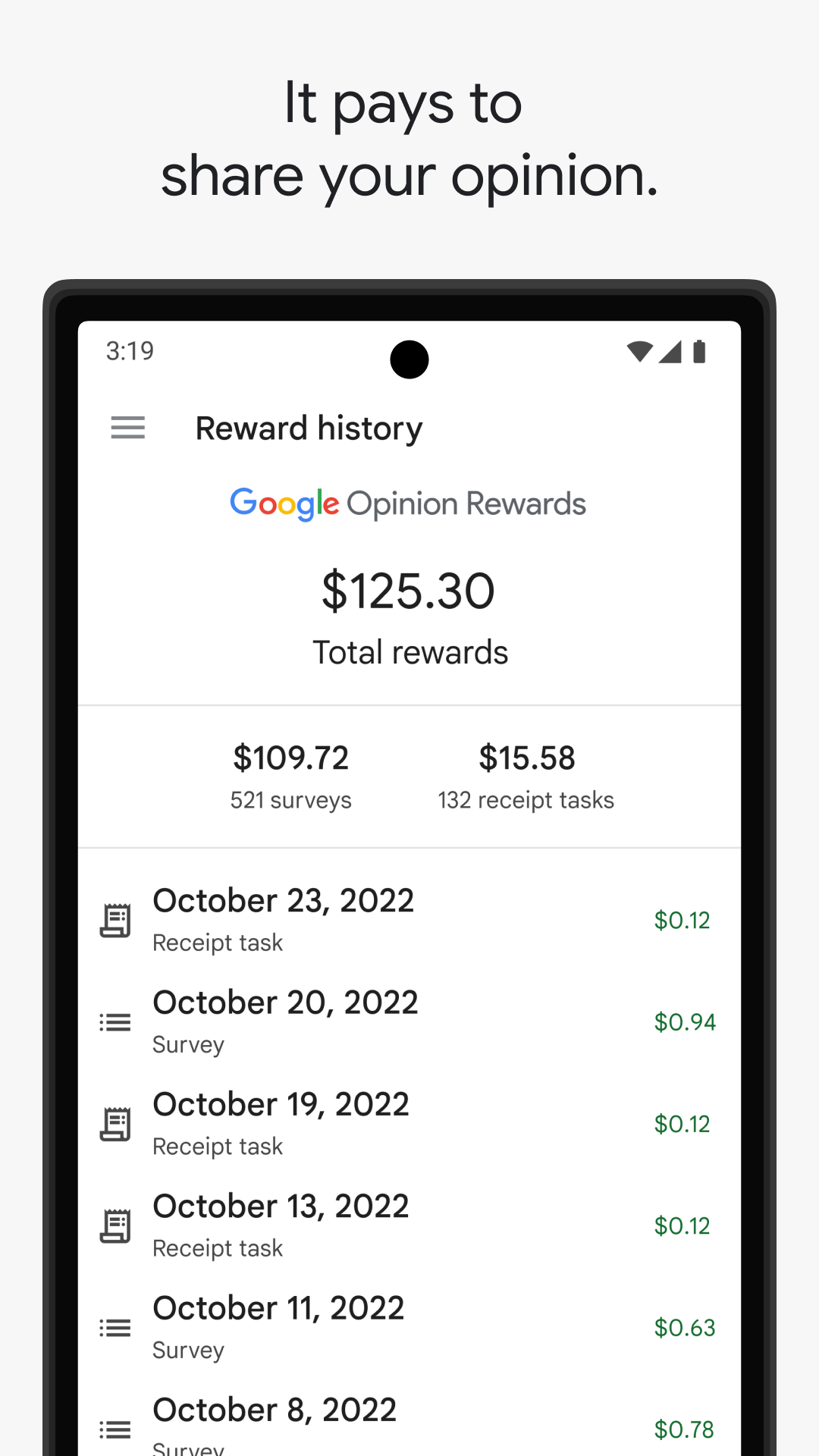 اسکرین شات 1 برنامه Google Opinion Rewards