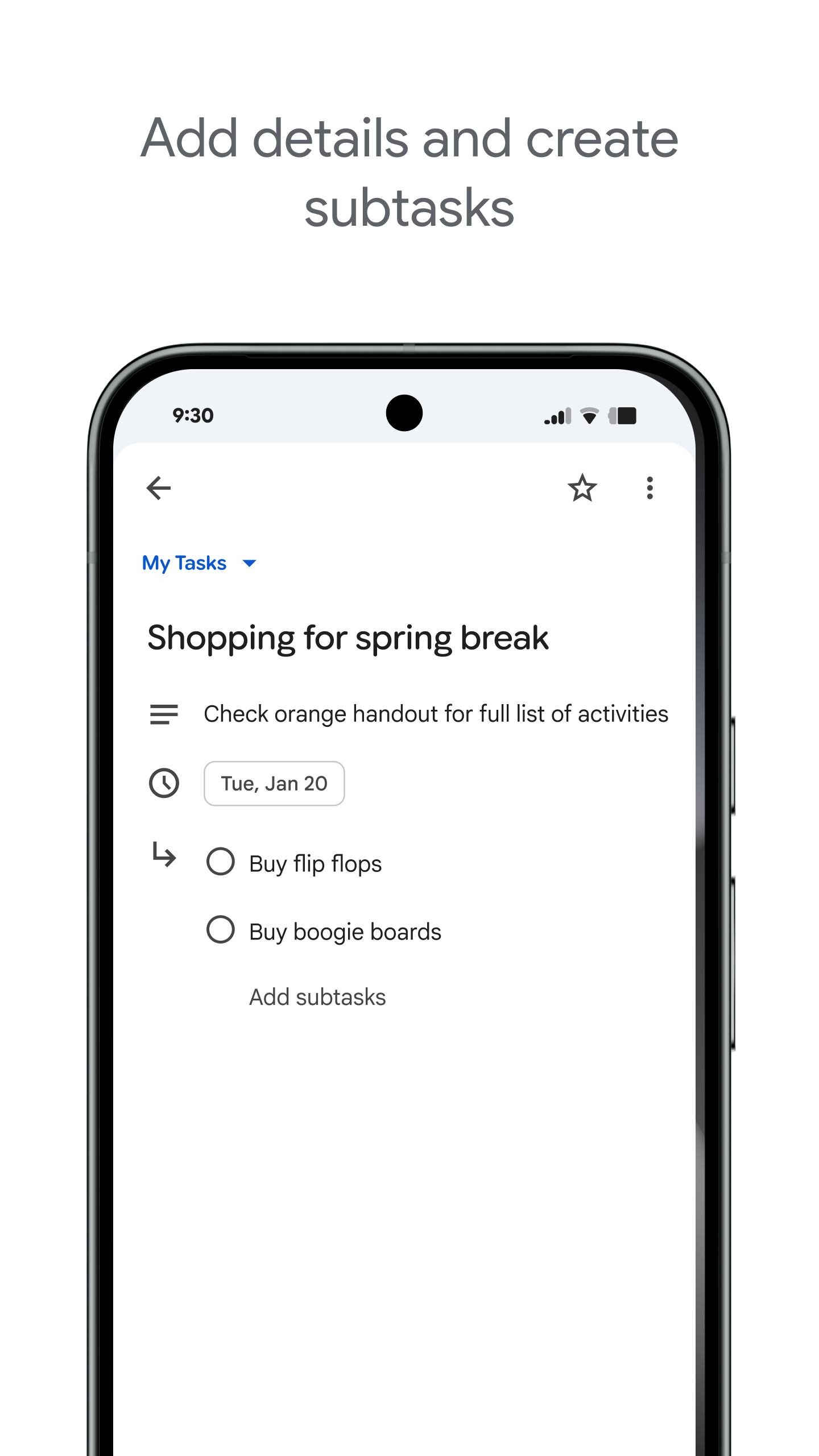 اسکرین شات 2 برنامه Google Tasks