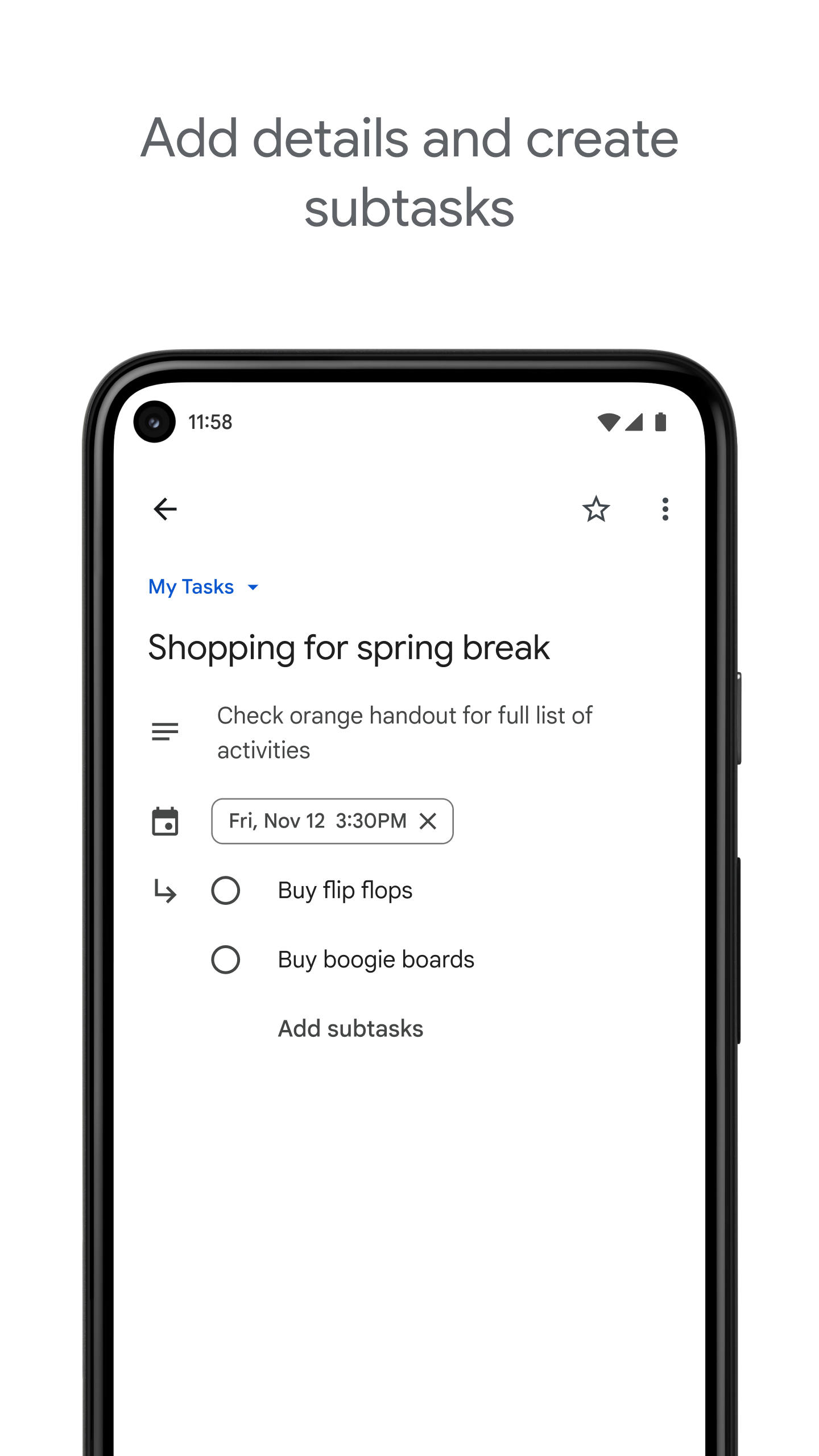 اسکرین شات 1 برنامه Google Tasks