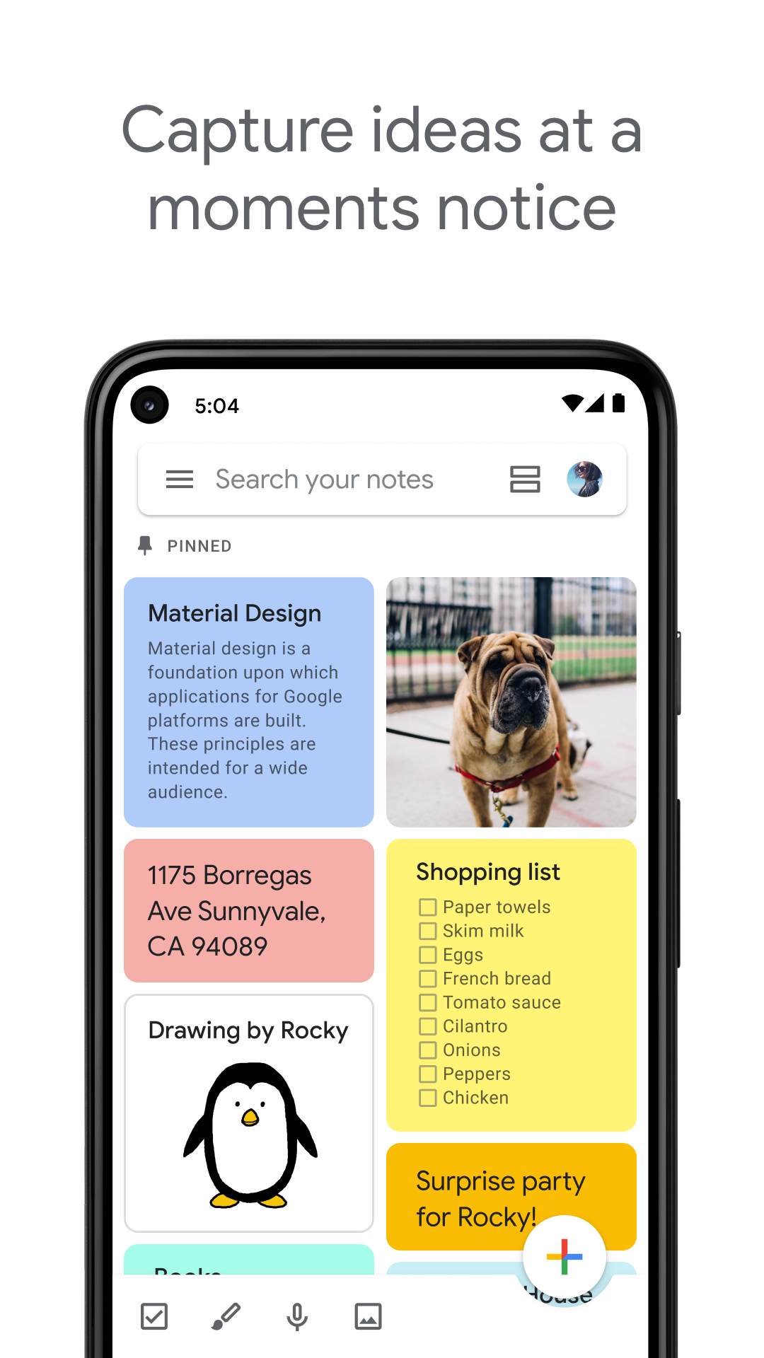 اسکرین شات 1 برنامه Google Keep - Notes and lists