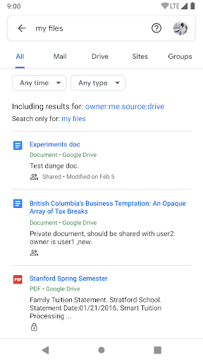 اسکرین شات 3 برنامه Google Cloud Search