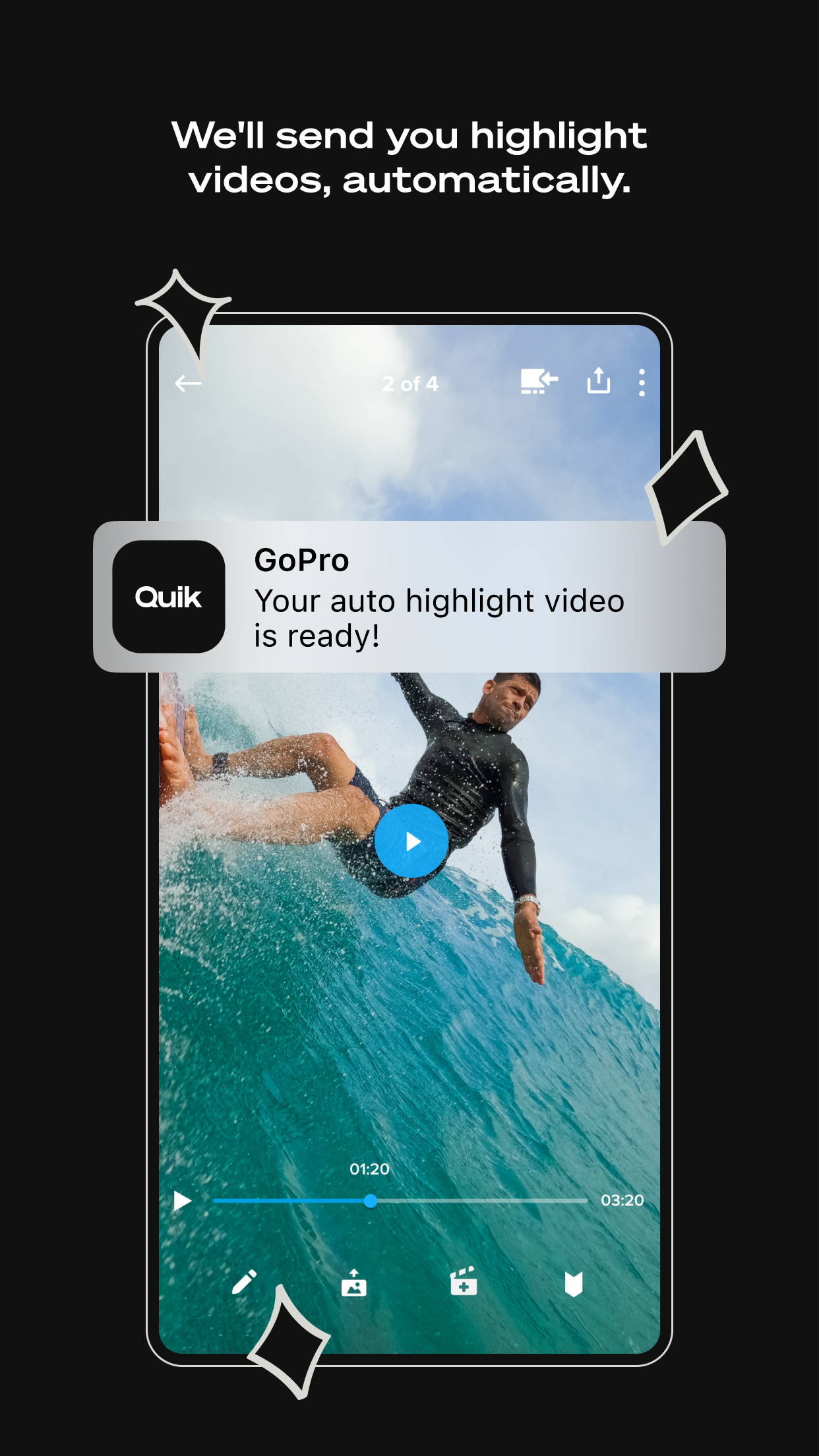 اسکرین شات 2 برنامه GoPro Quik: Video Editor